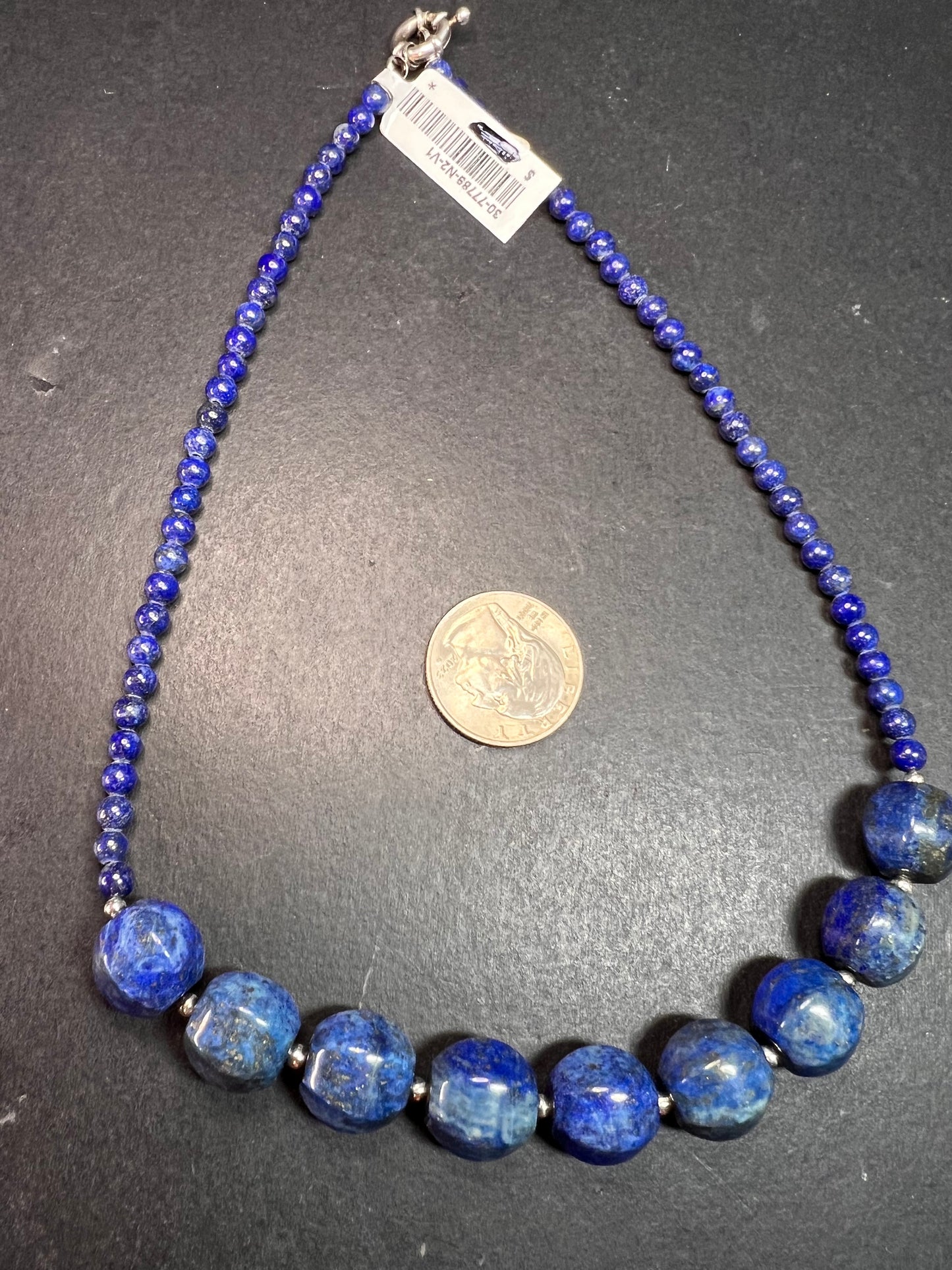 NEW lapis and sterling silver 18 inch necklace