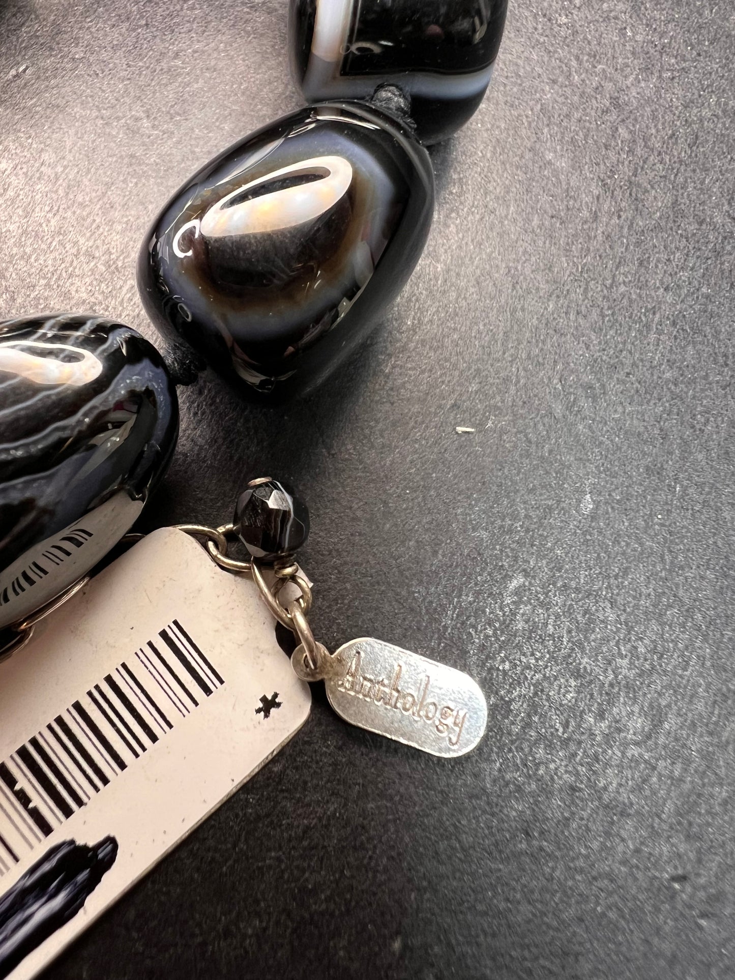 NEW Botswana agate 18 inch necklace with sterling silver clasp