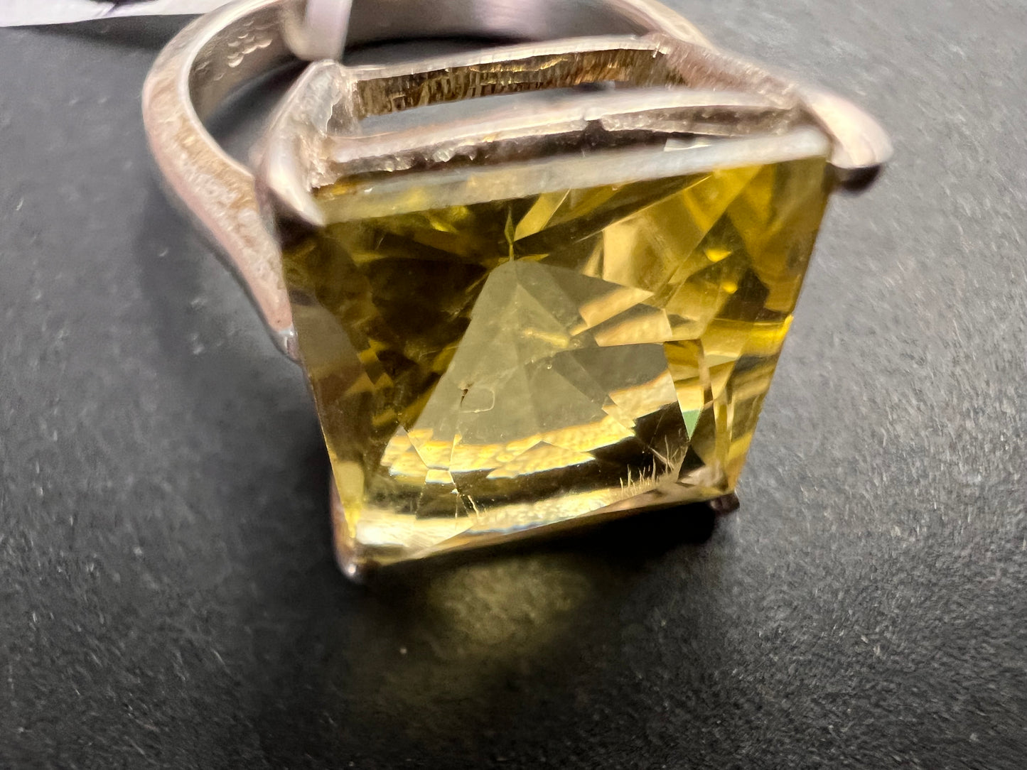 NEW size 7 lemon quartz citrine sterling silver ring 5.05 grams