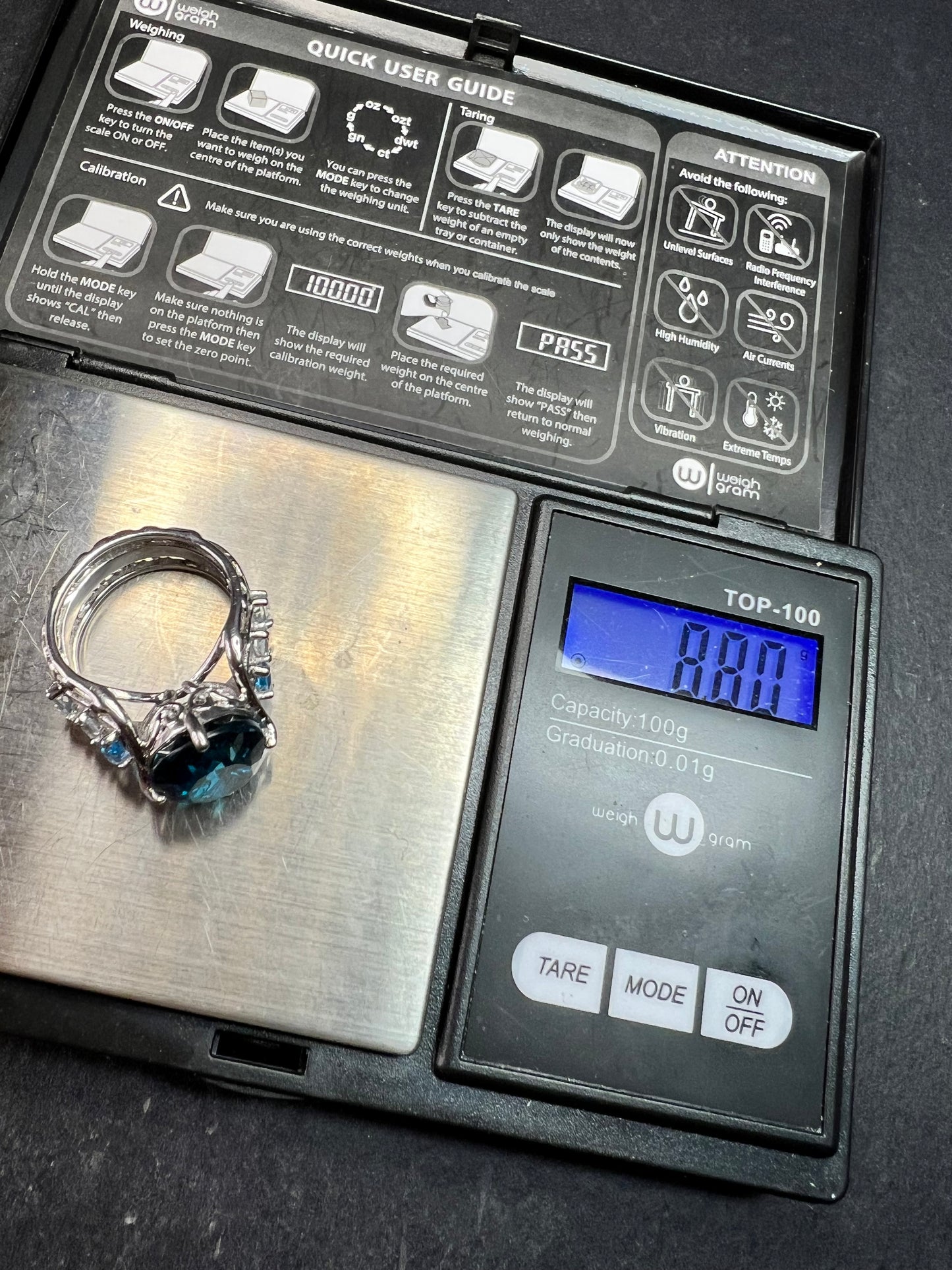 Sterling Silver London Blue Topaz Ring Size 6.5