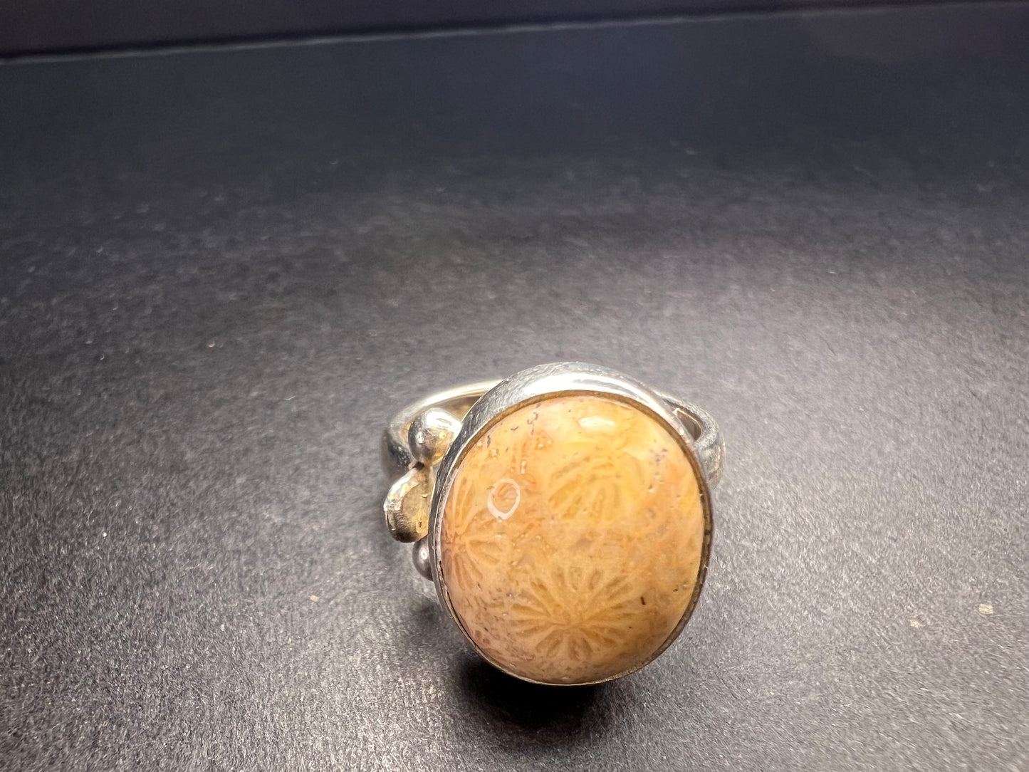 Sajen fossil coral sterling silver ring size 7