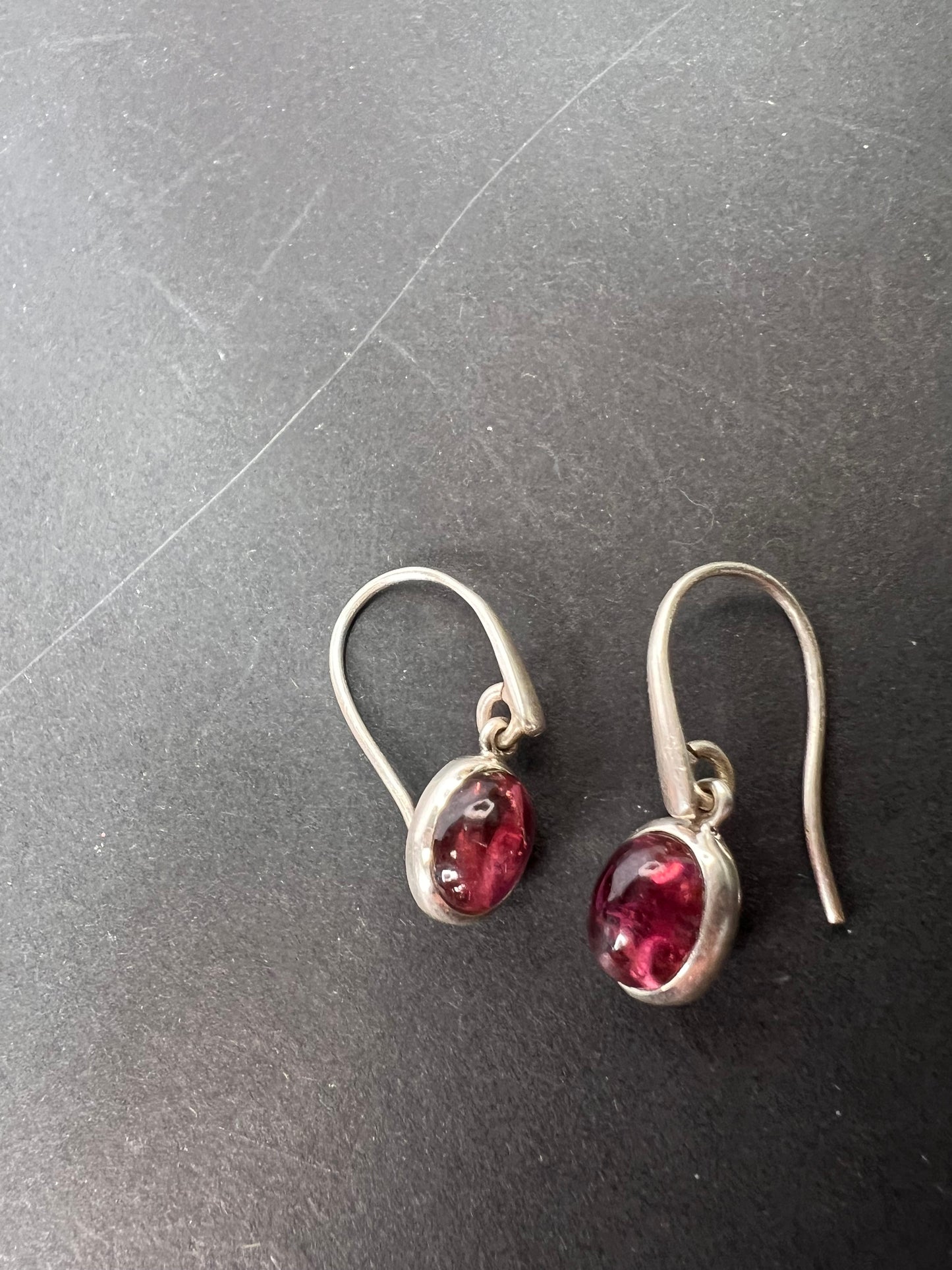 NEW Rubellite sterling silver dangle earrings 3.39 grams