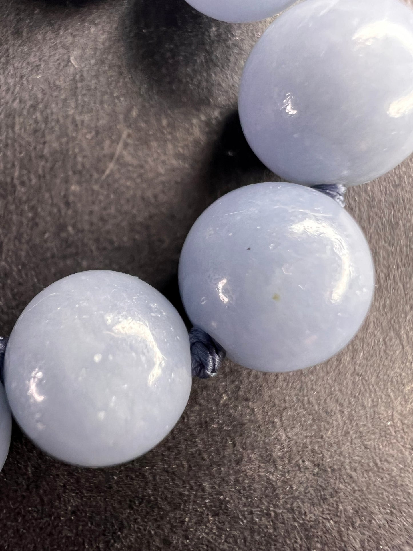 NEW Angelite beaded 18-20 inch necklace with vermeil yellow gold clasp