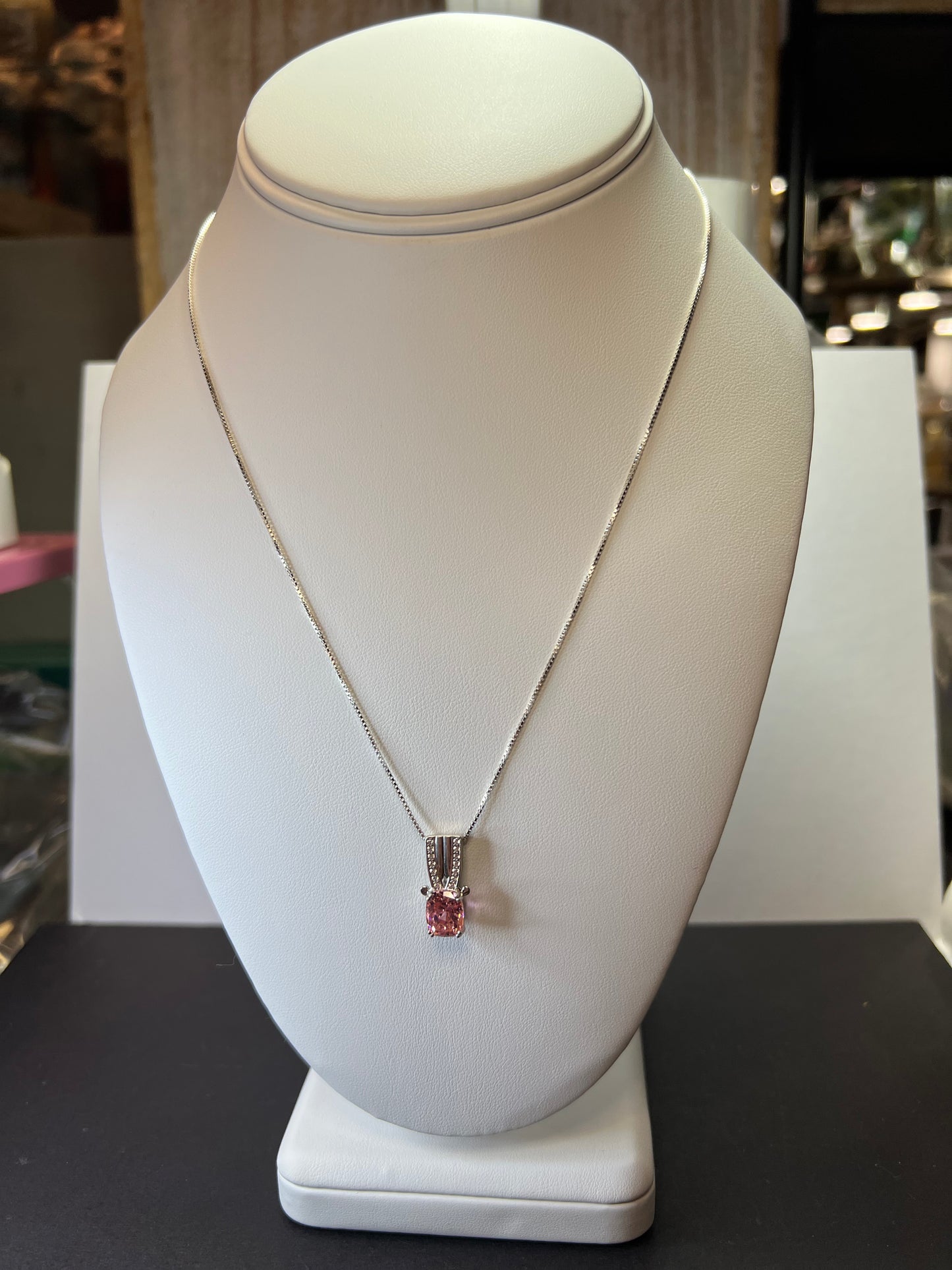 Bella Luce 5.17ctw Pink and white CZ Rhodium Over Silver Pendant