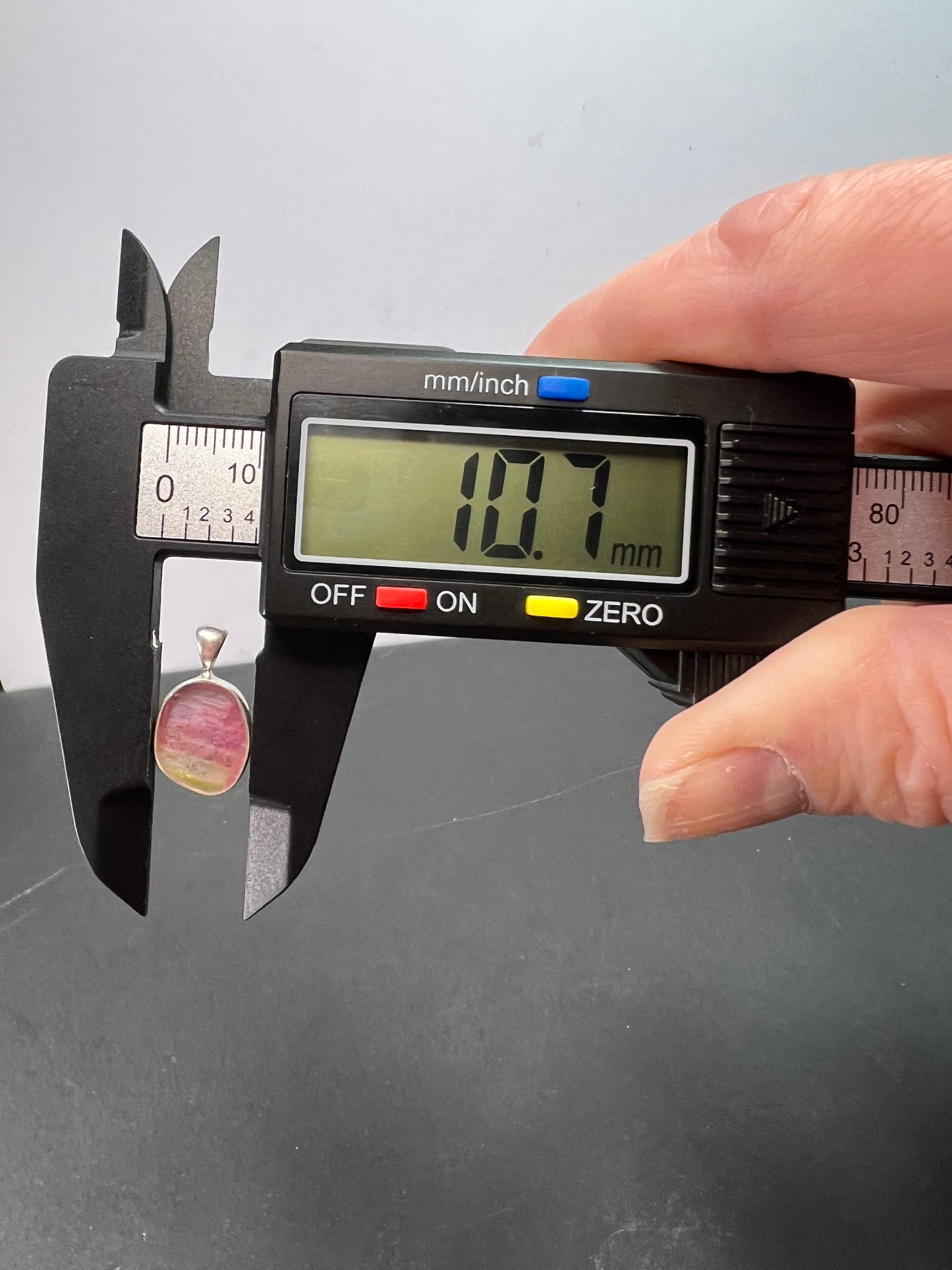 NEW watermelon bi color tourmaline sterling silver pendant 1.24 grams