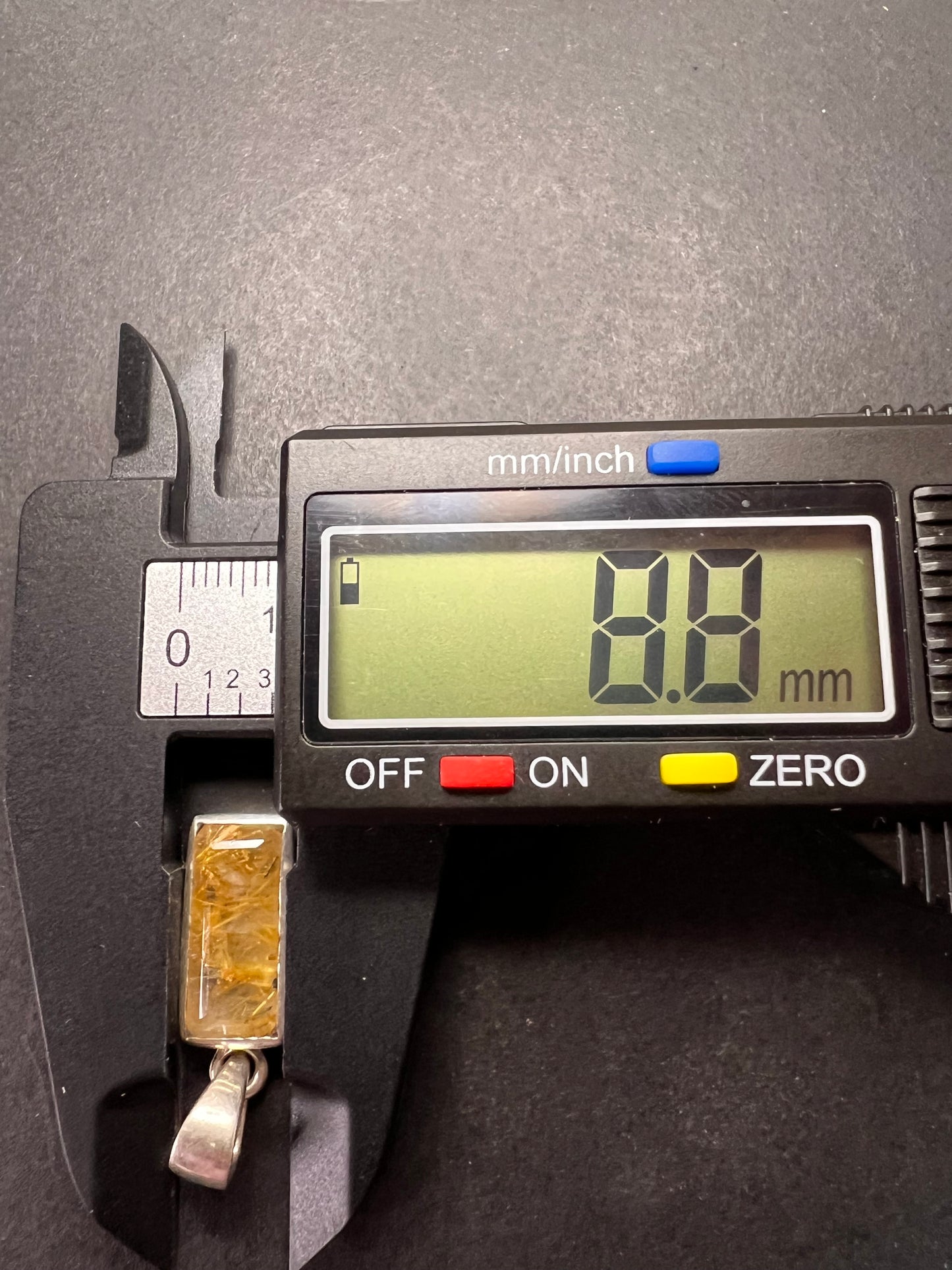 NEW Golden rutile quartz gemstone sterling silver pendant 3 grams