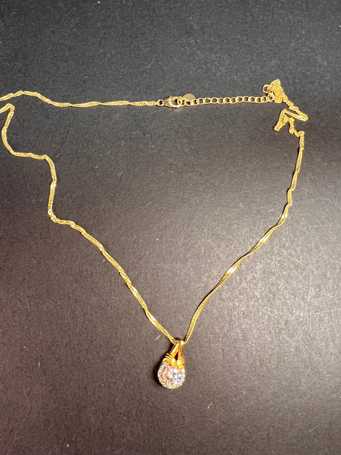 Strontium Titanate And White Zircon 18k Yellow Gold Over Sterling Silver Pendant With Chain 1.23ctw