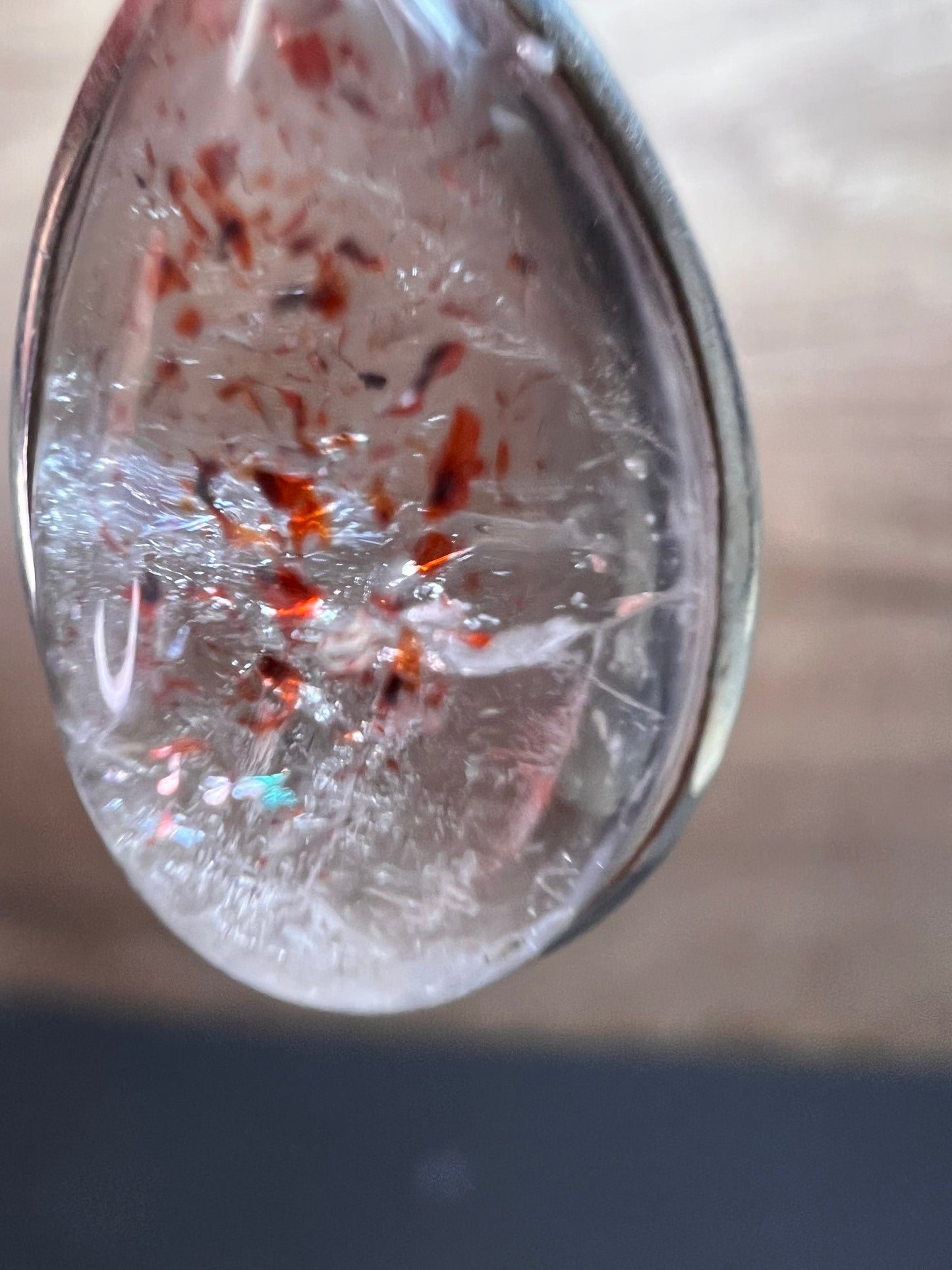 NEW Lepidocrocite super 7 teardrop sterling silver pendant 3.46 grams