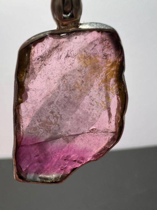 NEW Multi color tourmaline sterling silver pendant 4.49 grams