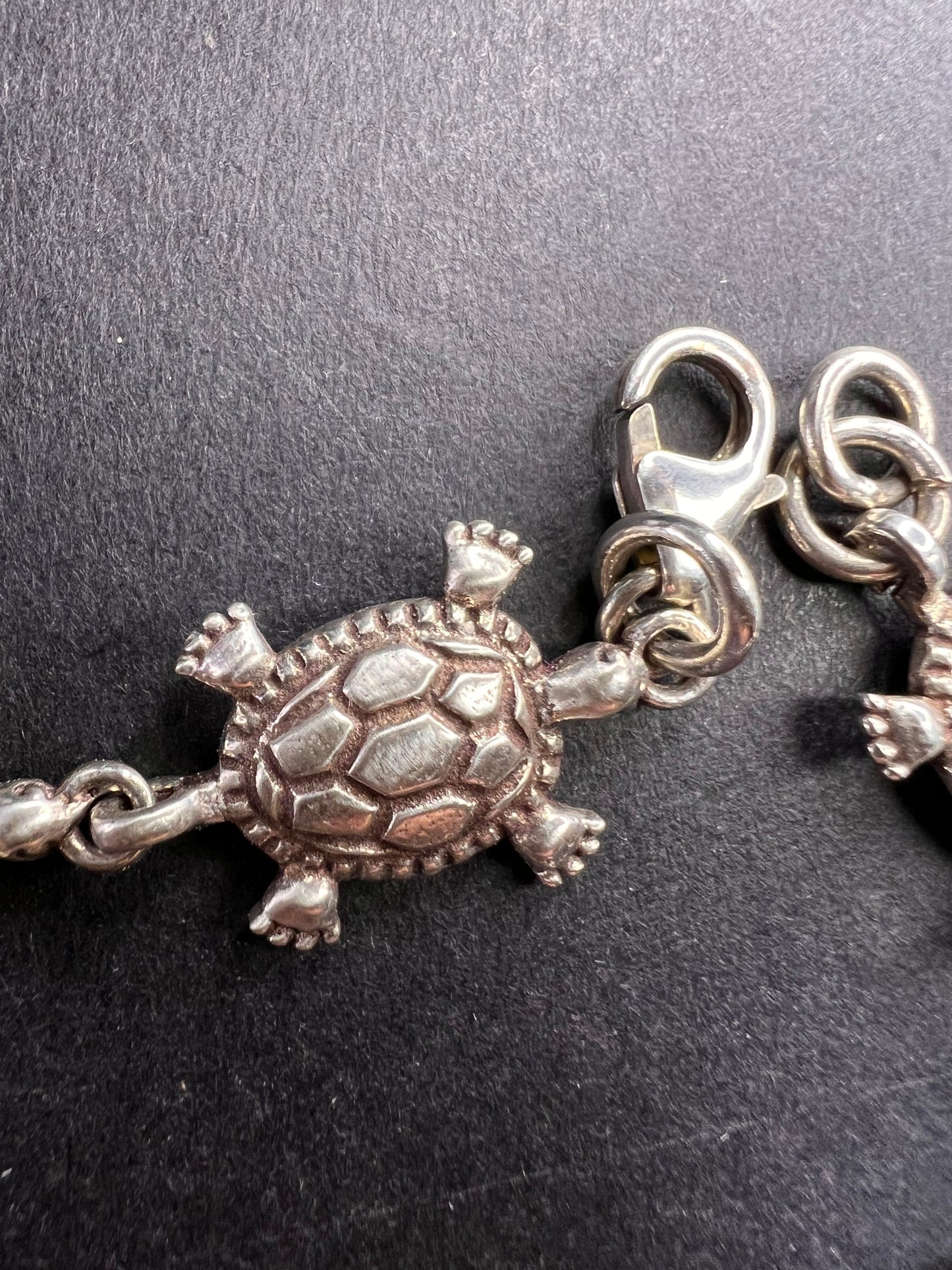 Vintage sterling silver turtles bracelet