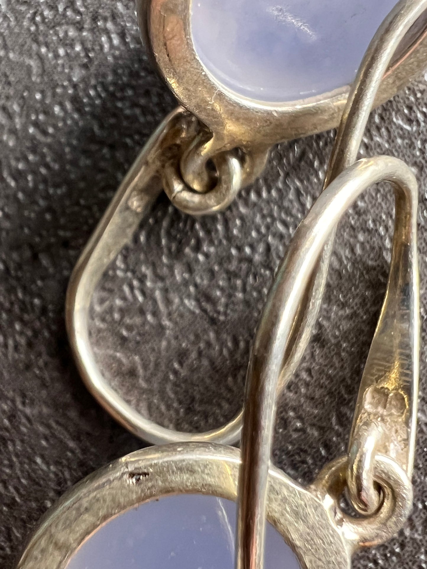 NEW Blue chalcedony sterling silver earrings 4.61 grams