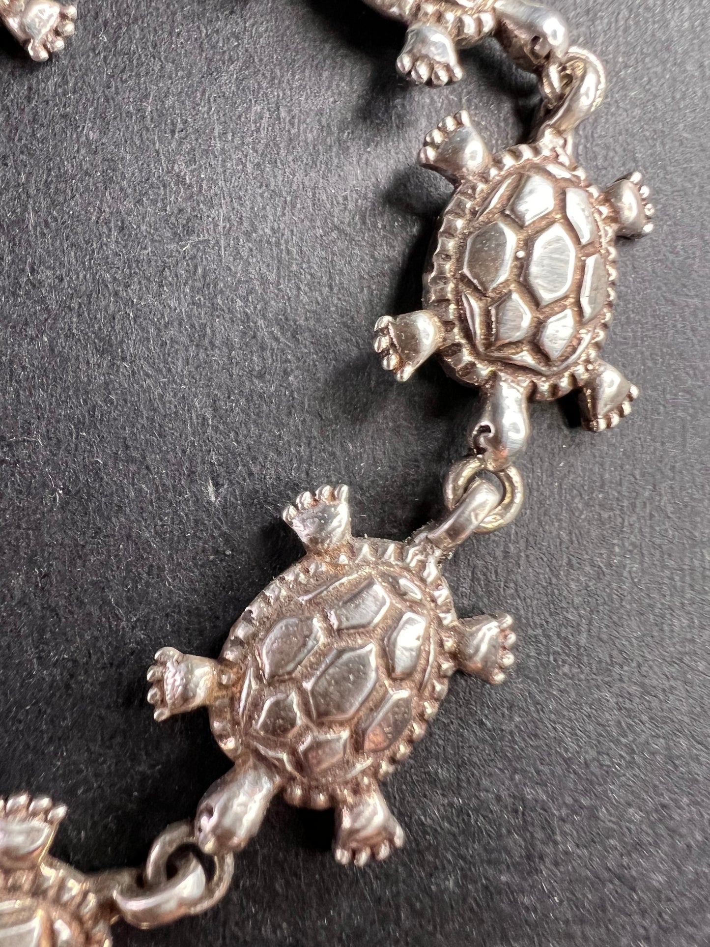 Vintage sterling silver turtles bracelet