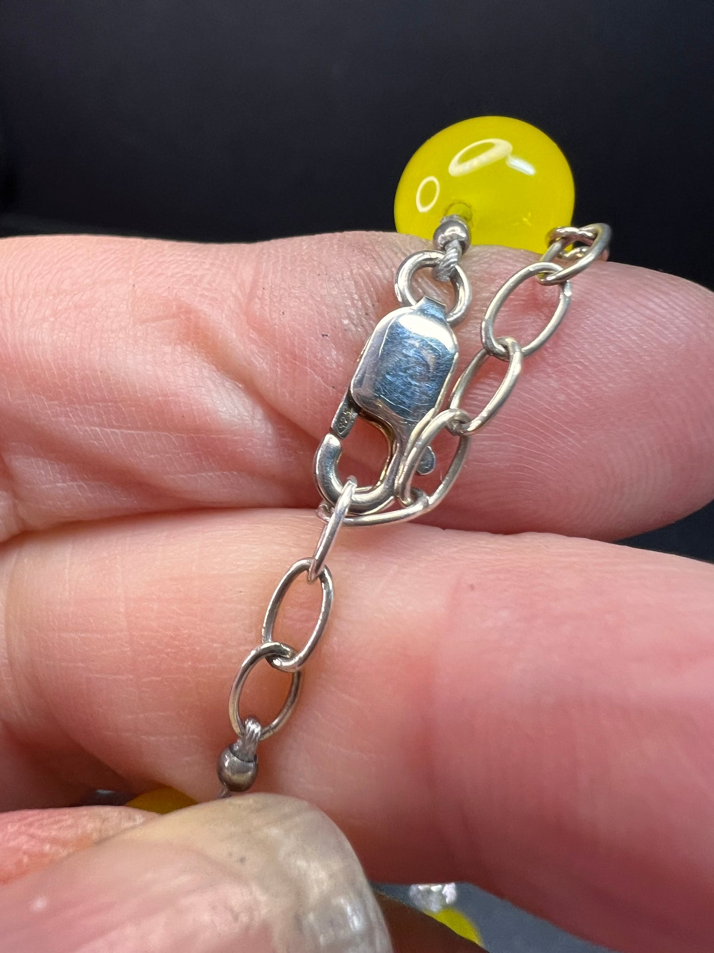 NEW Yellow chalcedony and quartz Sterling silver necklace