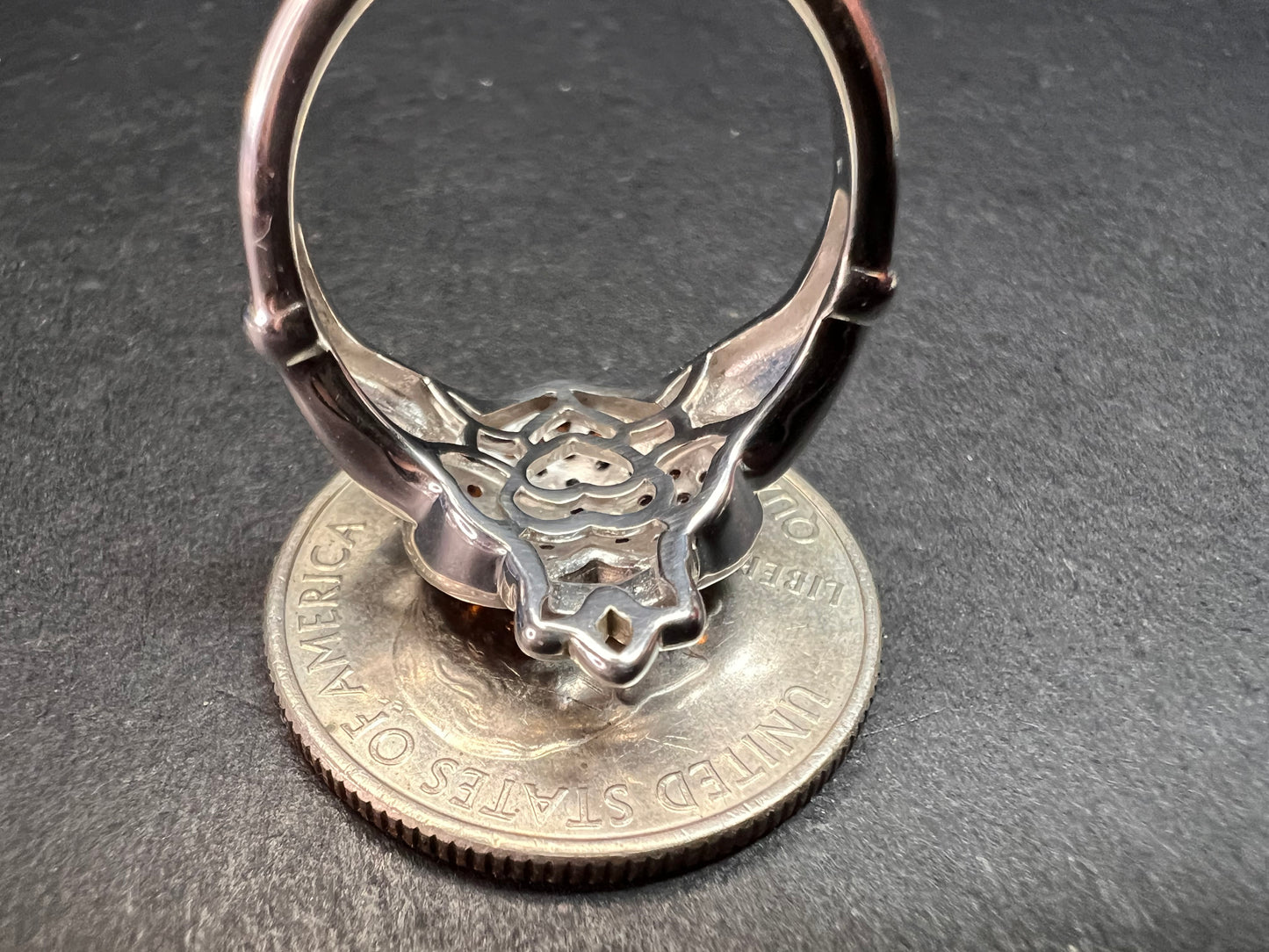 NEW Garnet claddagh ring in rhodium over sterling silver size 7