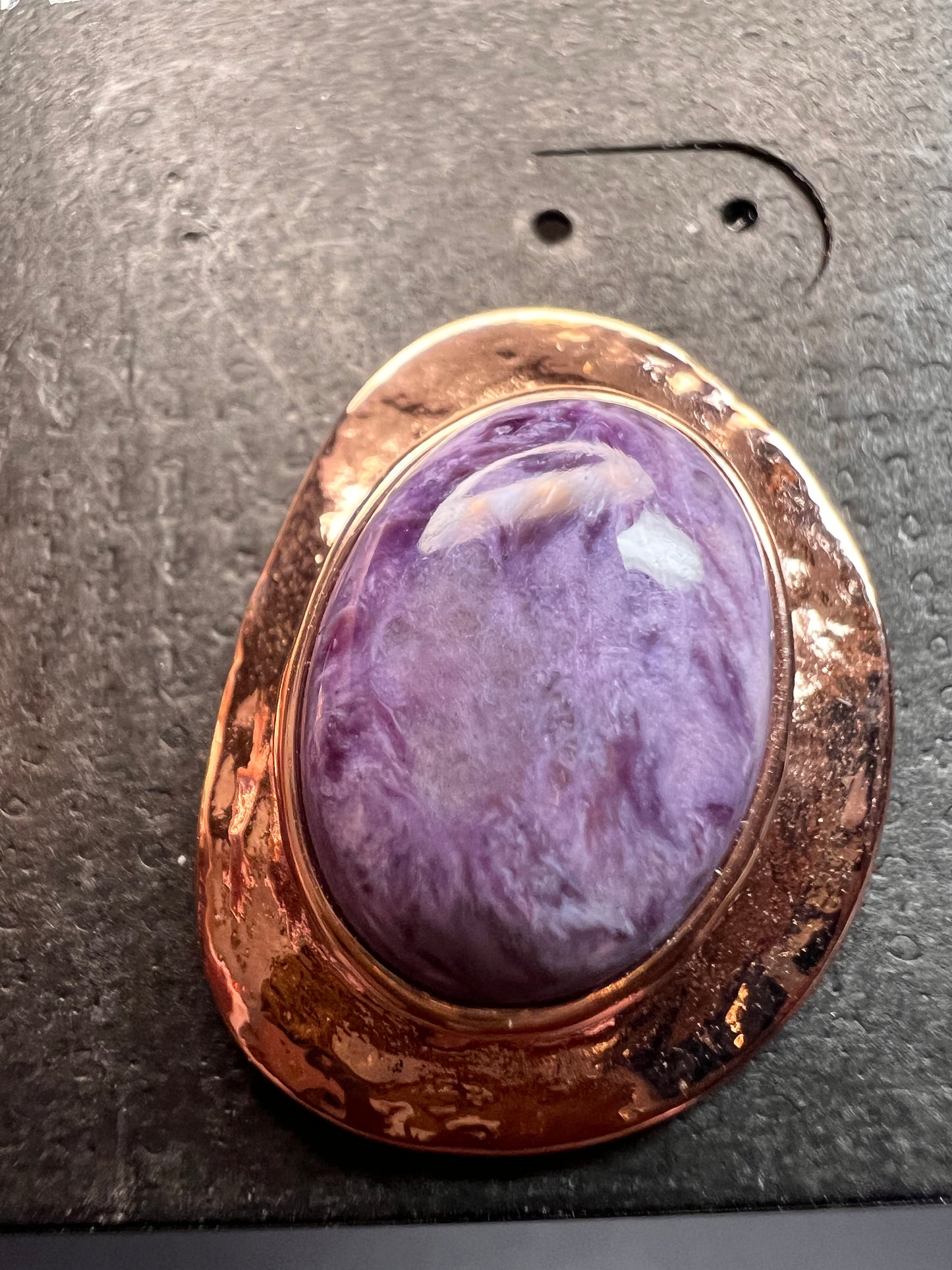 NEW Nate & Etan charoite earrings in rose gold over bronze