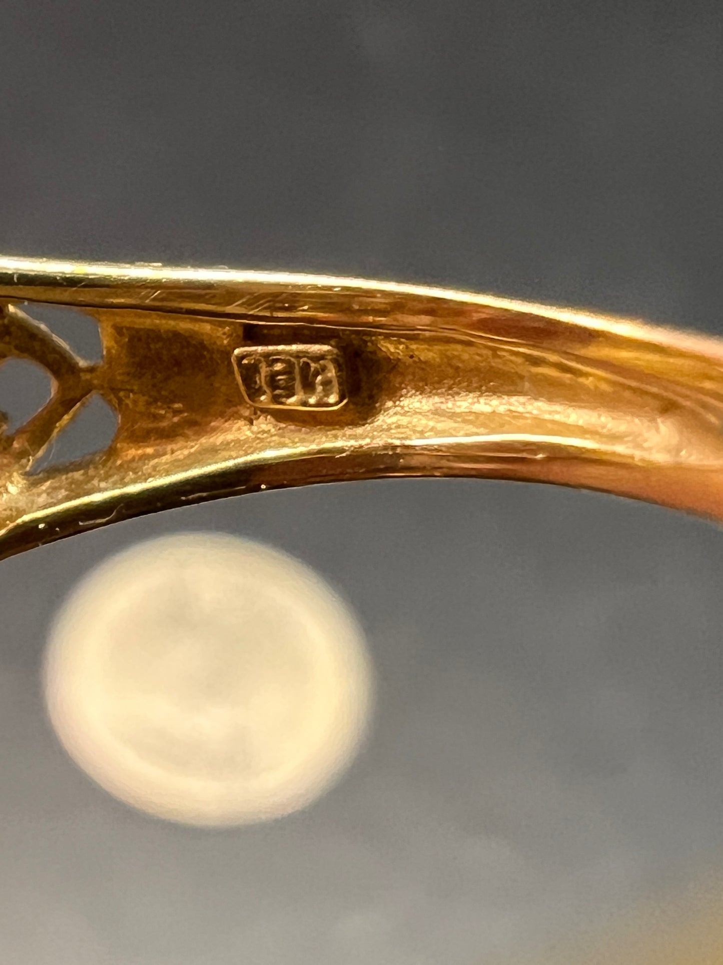 Vintage 14K Gold Aquamarine Solitaire Ring Filigree Statement Size 7