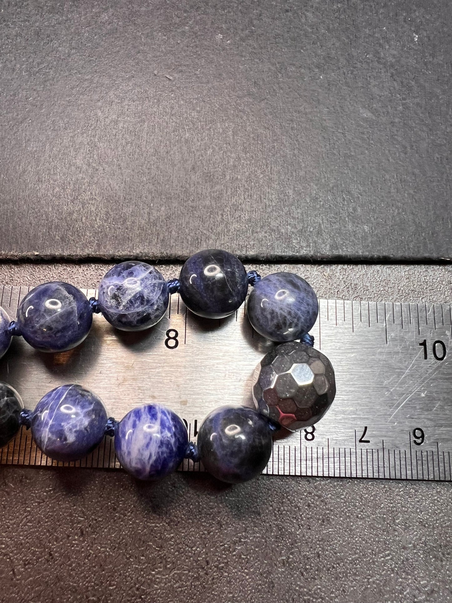 NEW sodalite and hematite necklace with sterling silver clasp