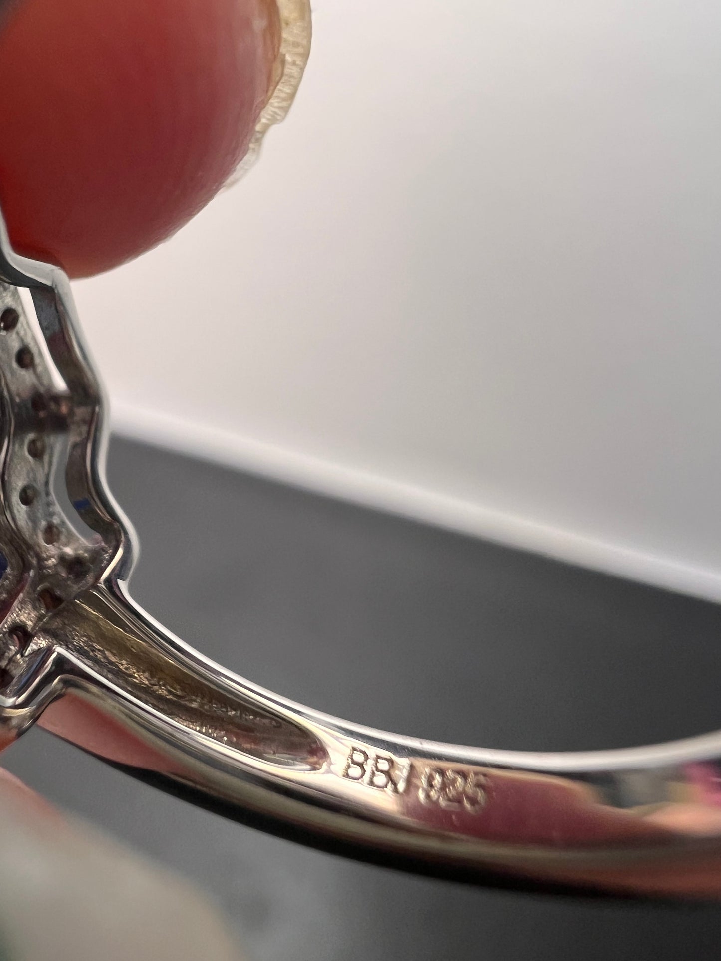 Blue Petalite Rhodium Over Sterling Silver Ring