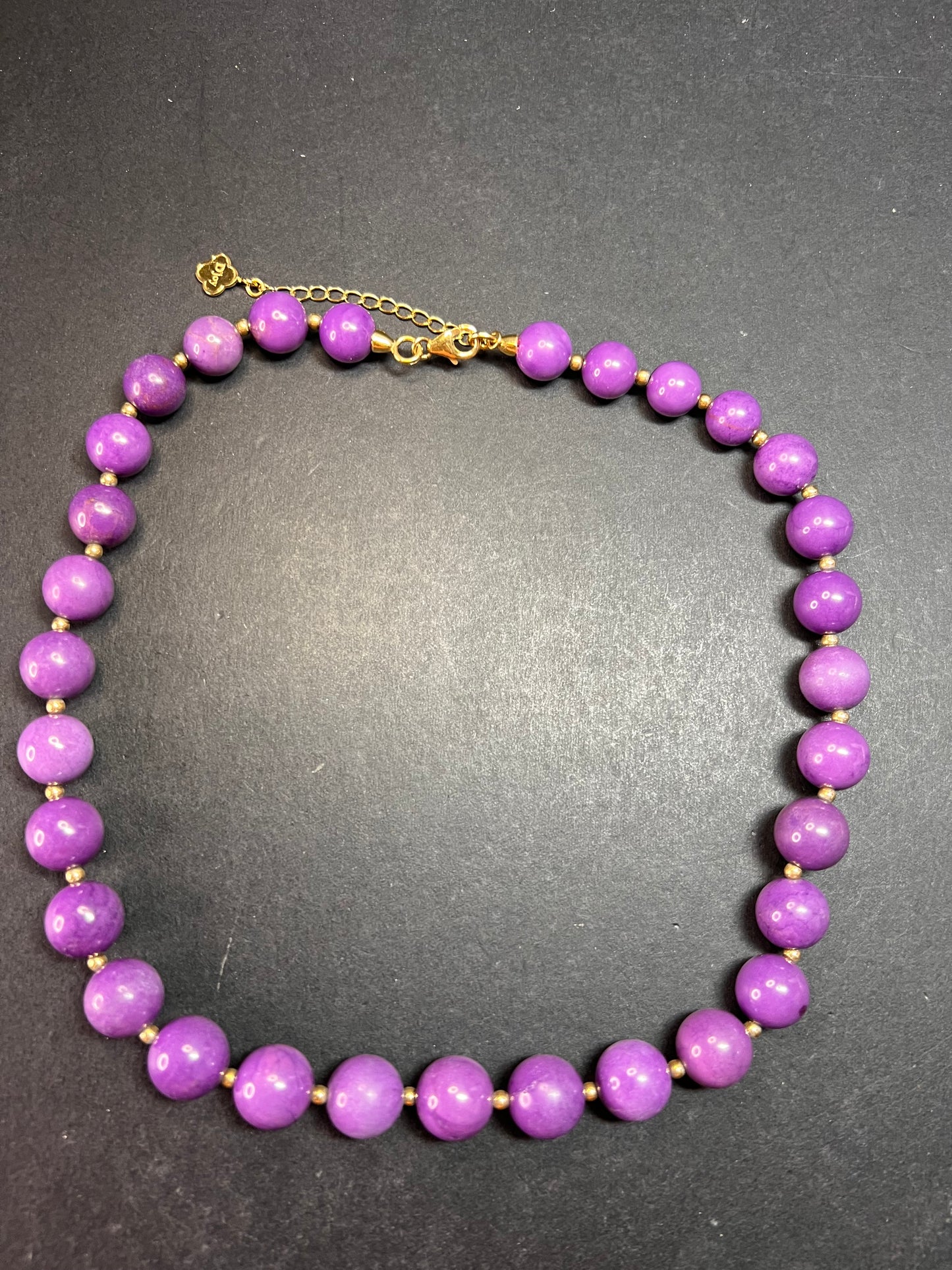 NEW Phosphosiderite graduated beaded necklace in vermeil