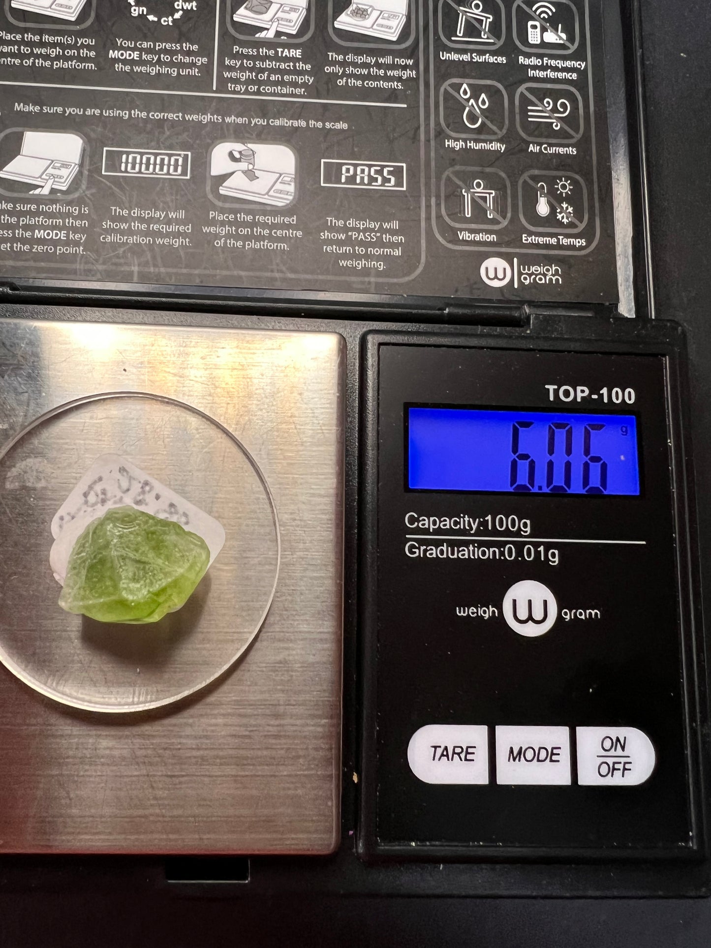 Peridot rough specimen from Pakistan