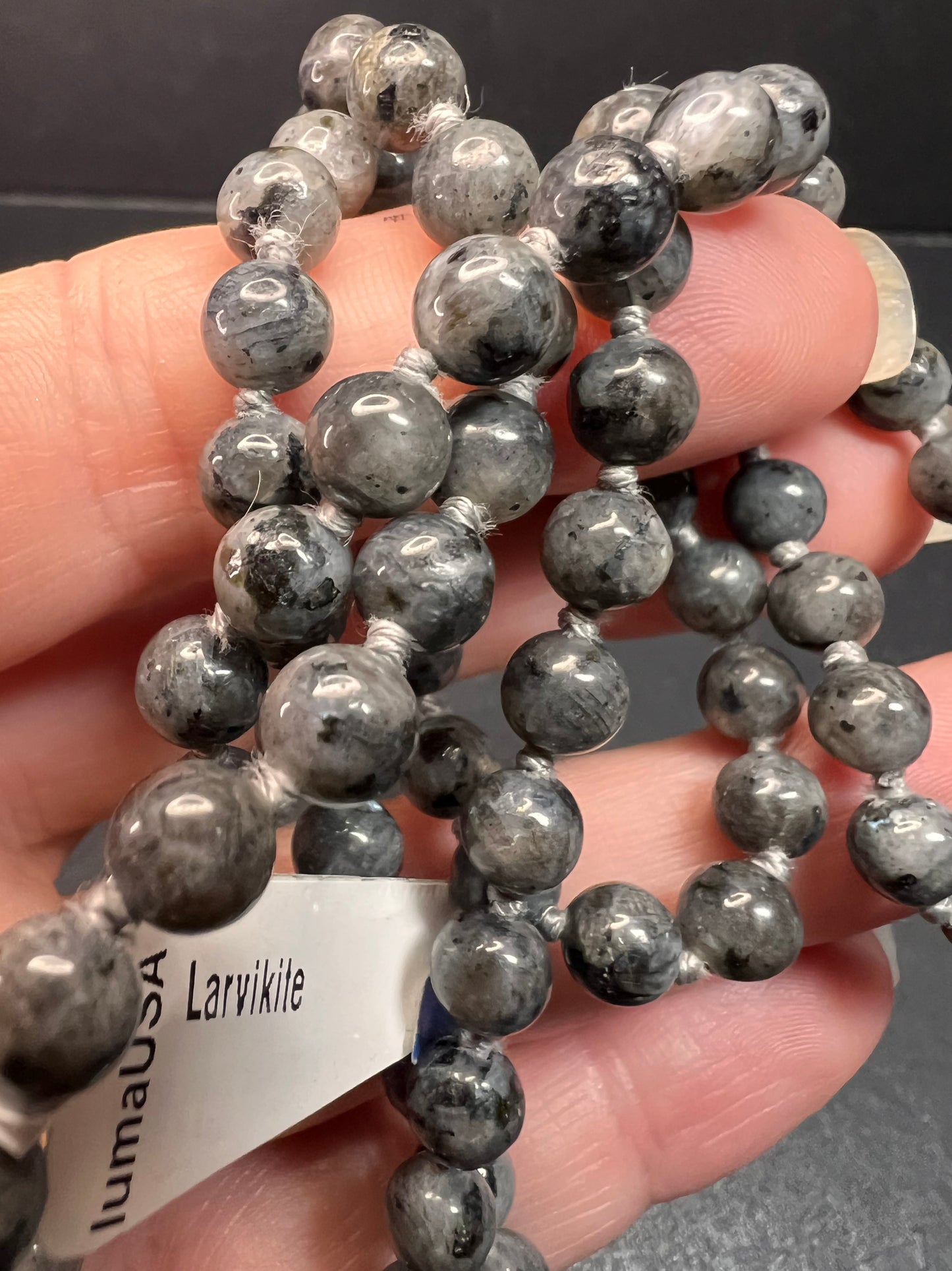 NEW Larvakite 30 inch necklace with pendant