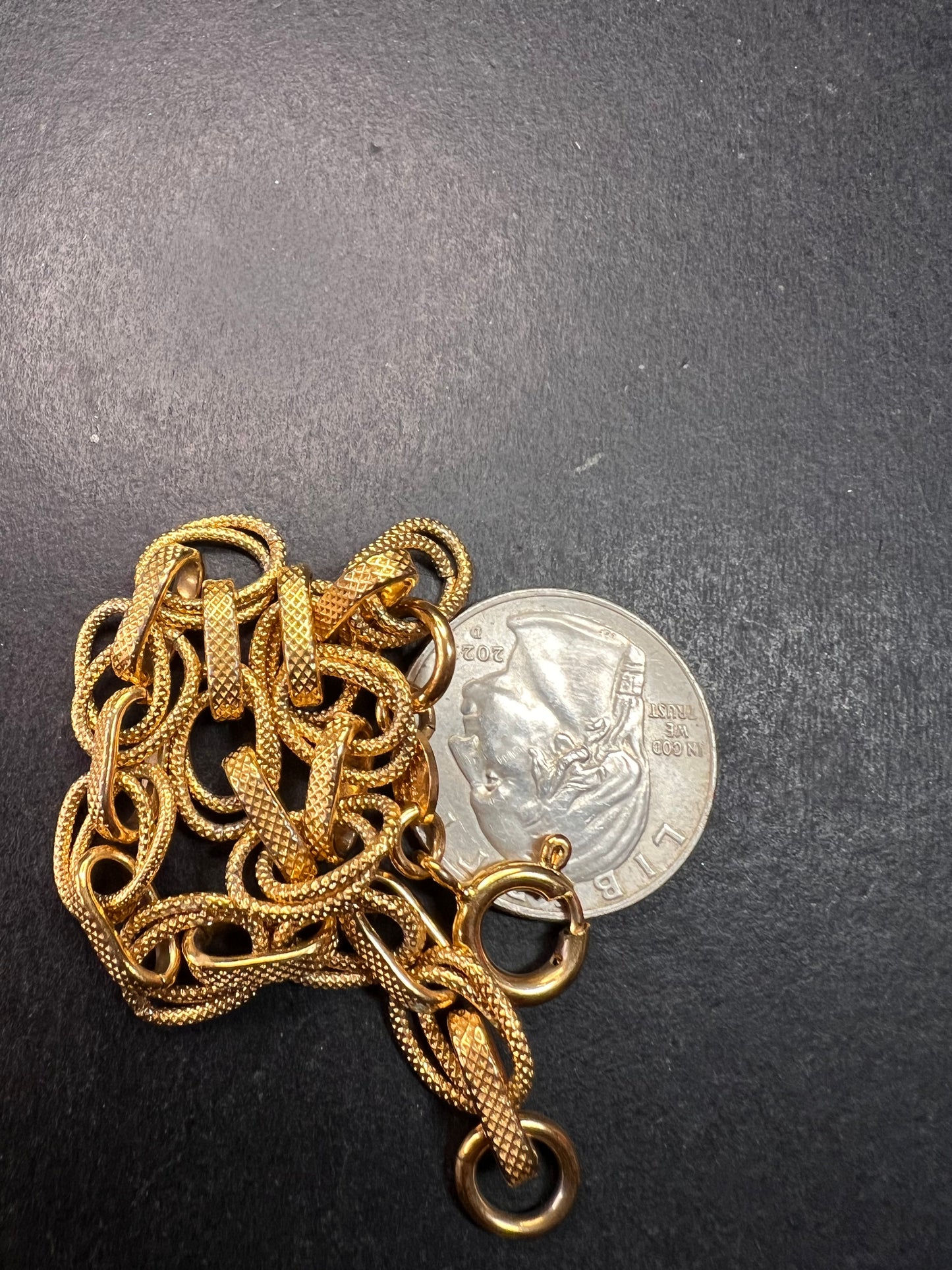 Vintage Italian 18k Gold Plated Bronze Textured Link Bracelet