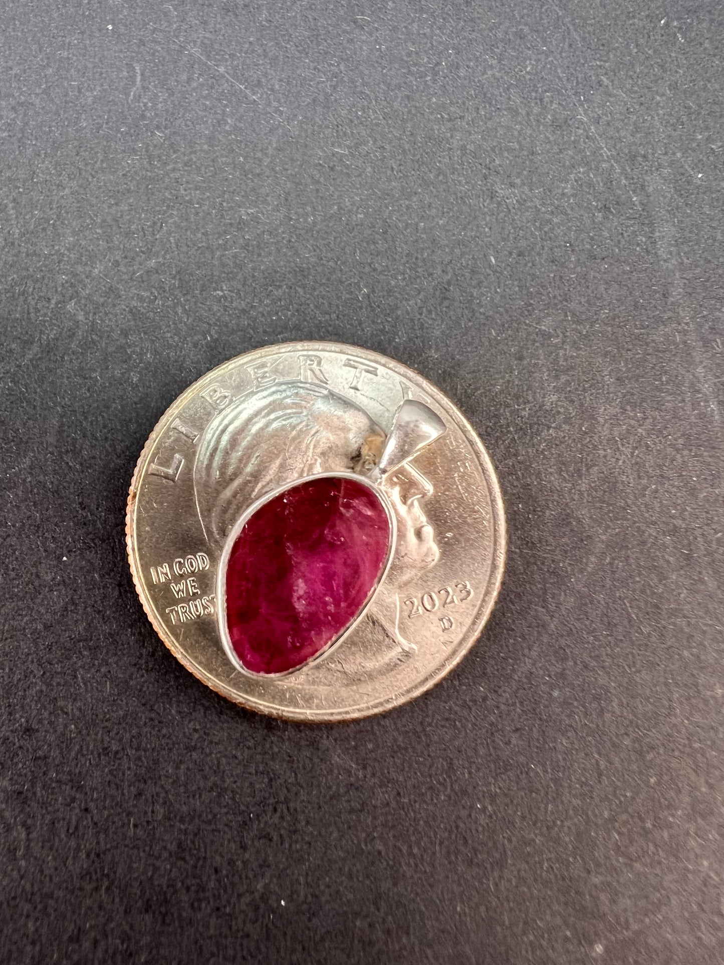 NEW Pink tourmaline sterling silver pendant 1.24 grams