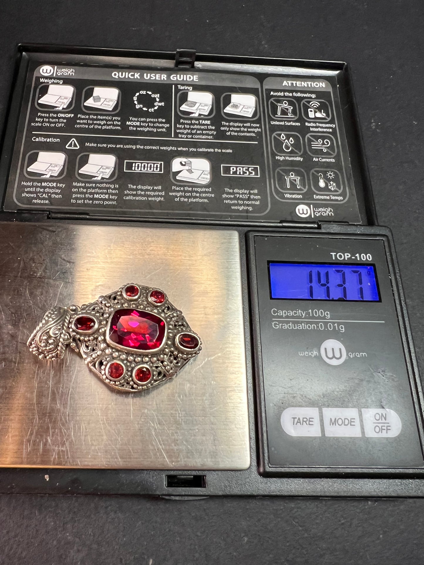 Sarda Sterling Silver Mystic Crimson Quartz Pendant – Handcrafted Balinese 925