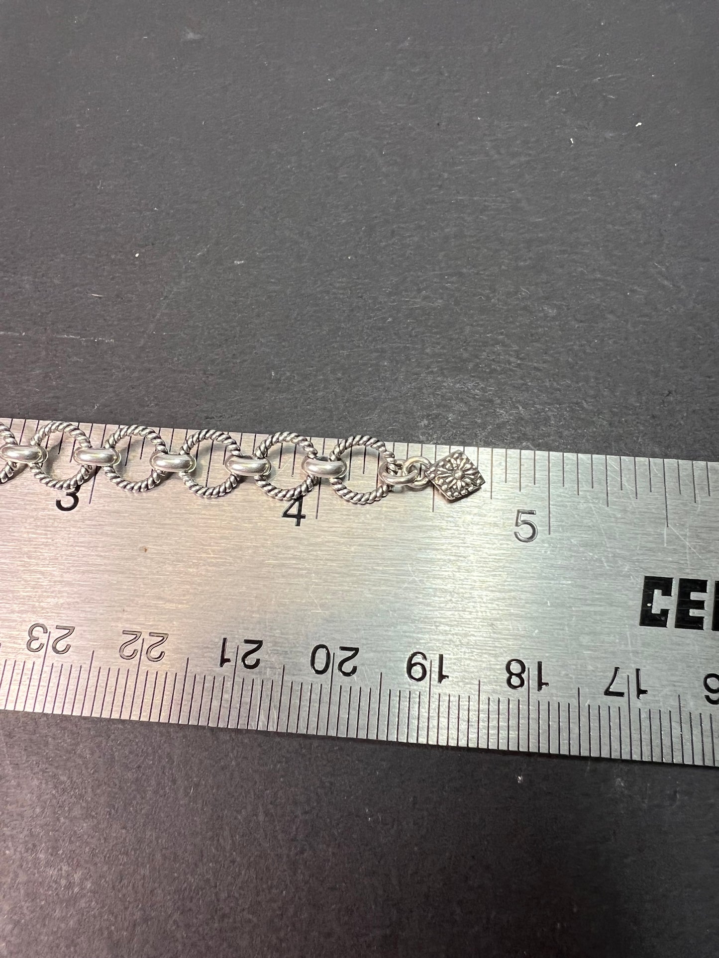 Sarda vintage turquoise Sterling silver Byzantine station 2 clasp adjustable necklace 16-25 inches