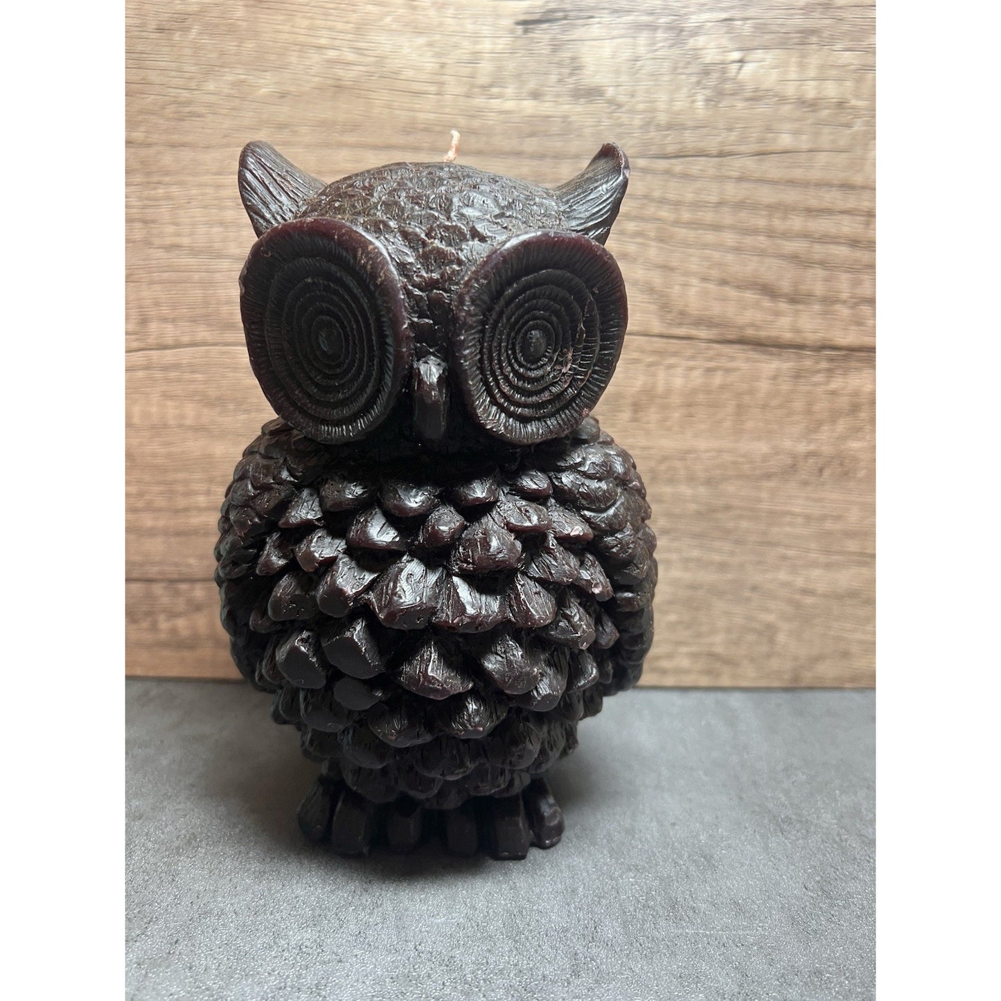 Vtg Wax Owl Sculpture Candle Large 6.75" Handmade Art Collectable