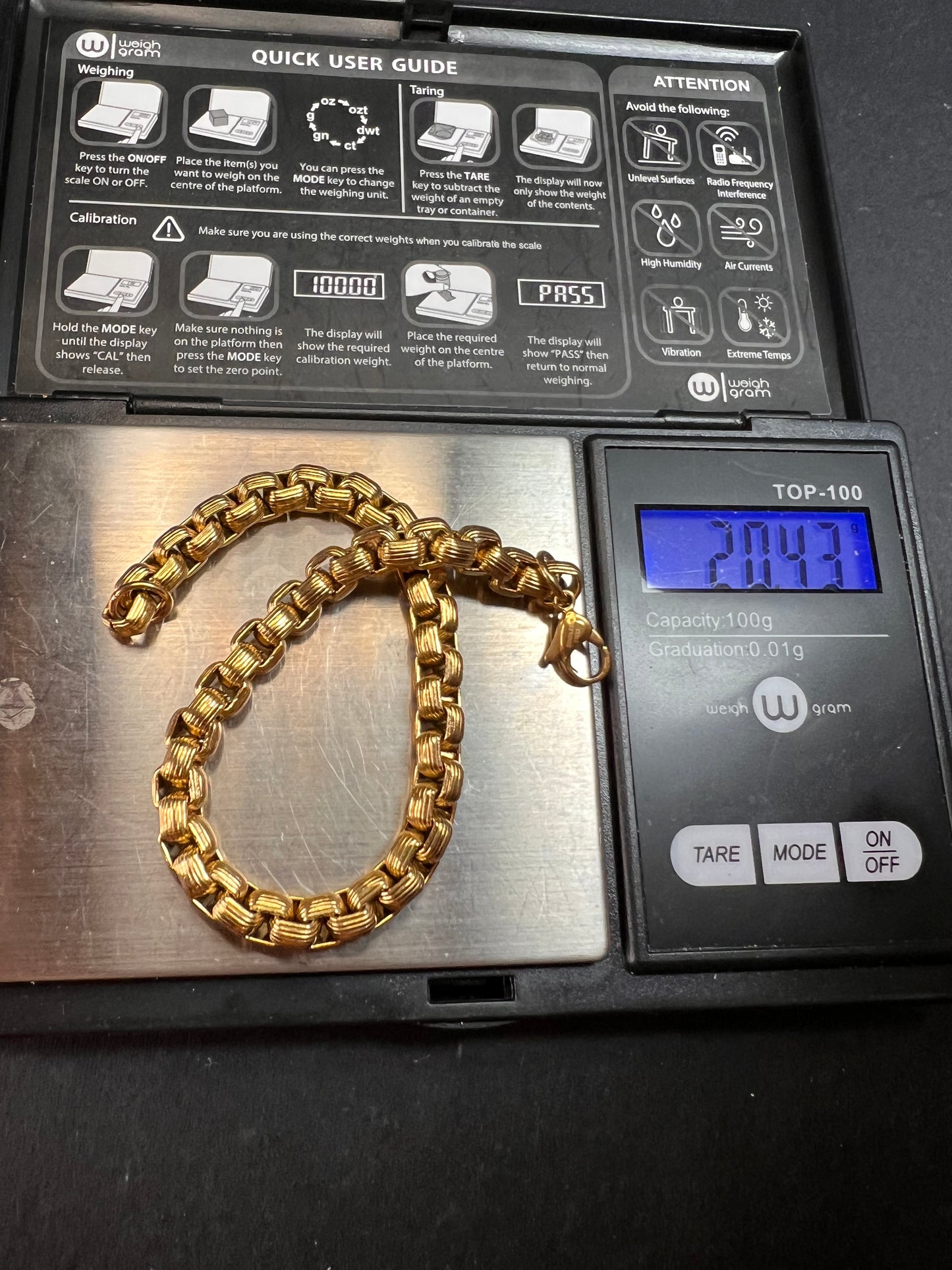 Gold plated stainless steel woven link bracelet