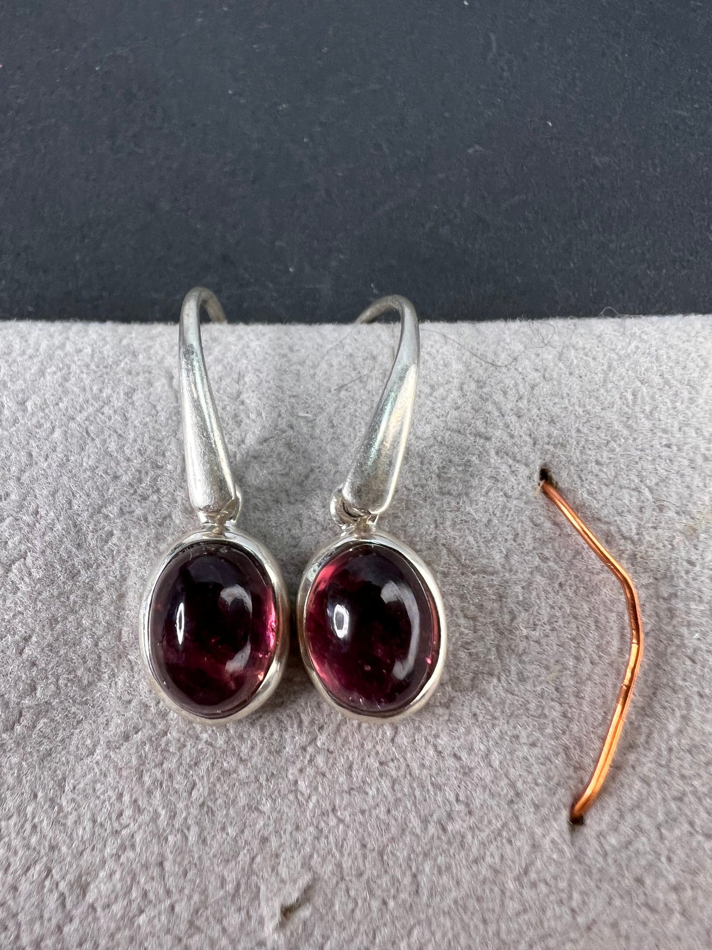 NEW Rubellite sterling silver dangle earrings 3.39 grams