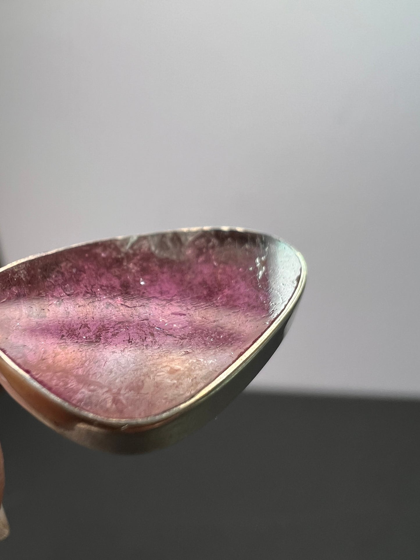 NEW Bi color pink tourmaline sterling silver pendant 1.94 grams