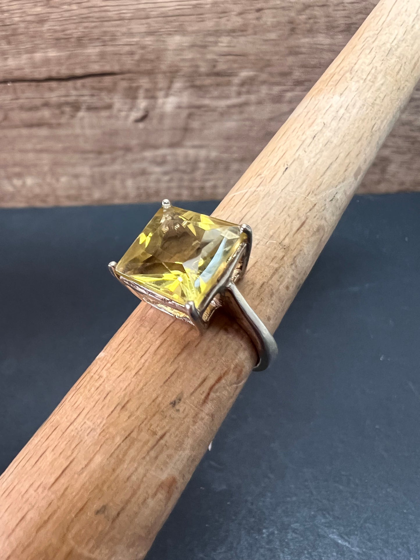 NEW size 7 lemon quartz citrine sterling silver ring 5.05 grams