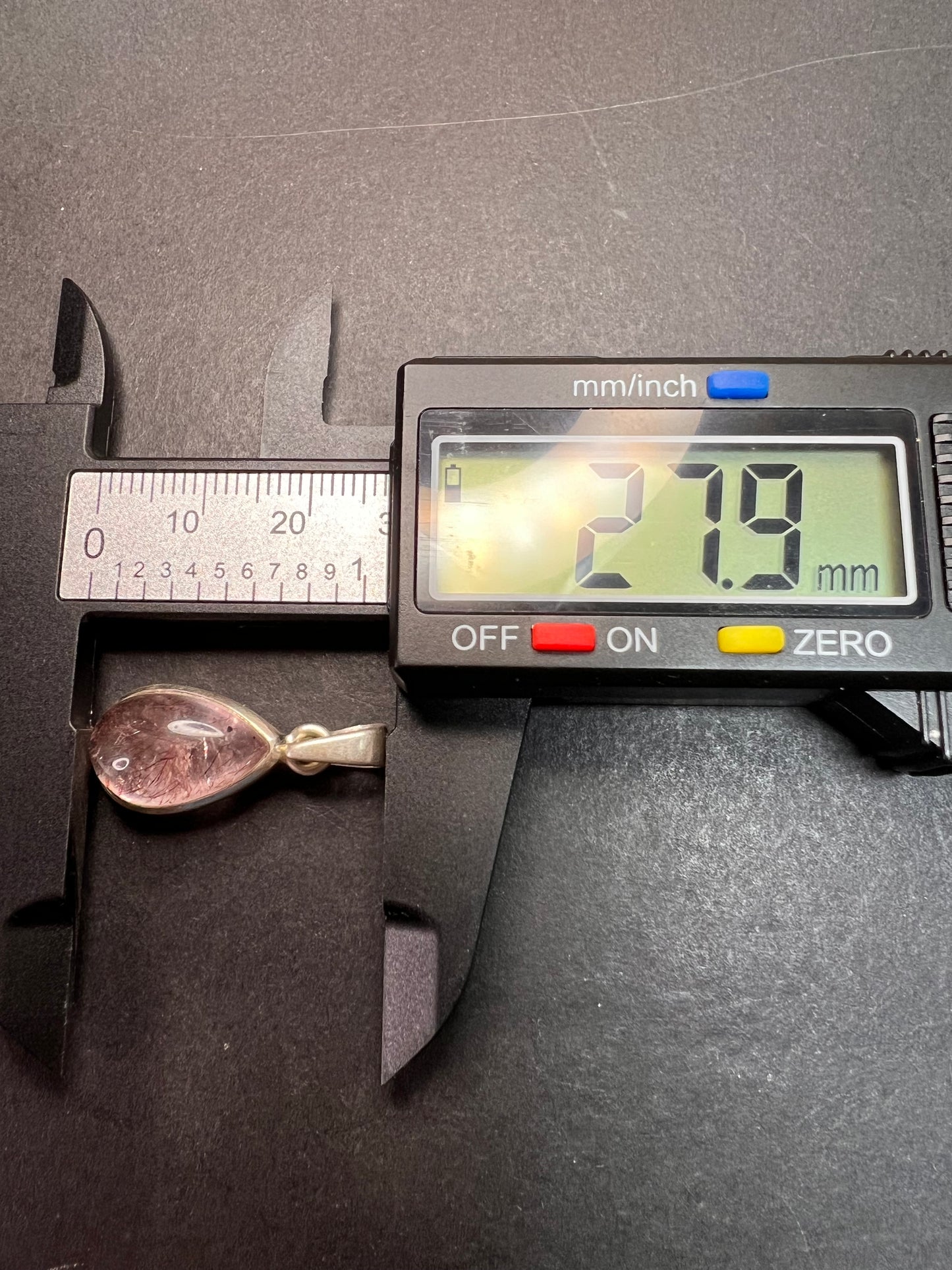 NEW Lepidocrocite super 7 teardrop sterling silver pendant 3.56 grams