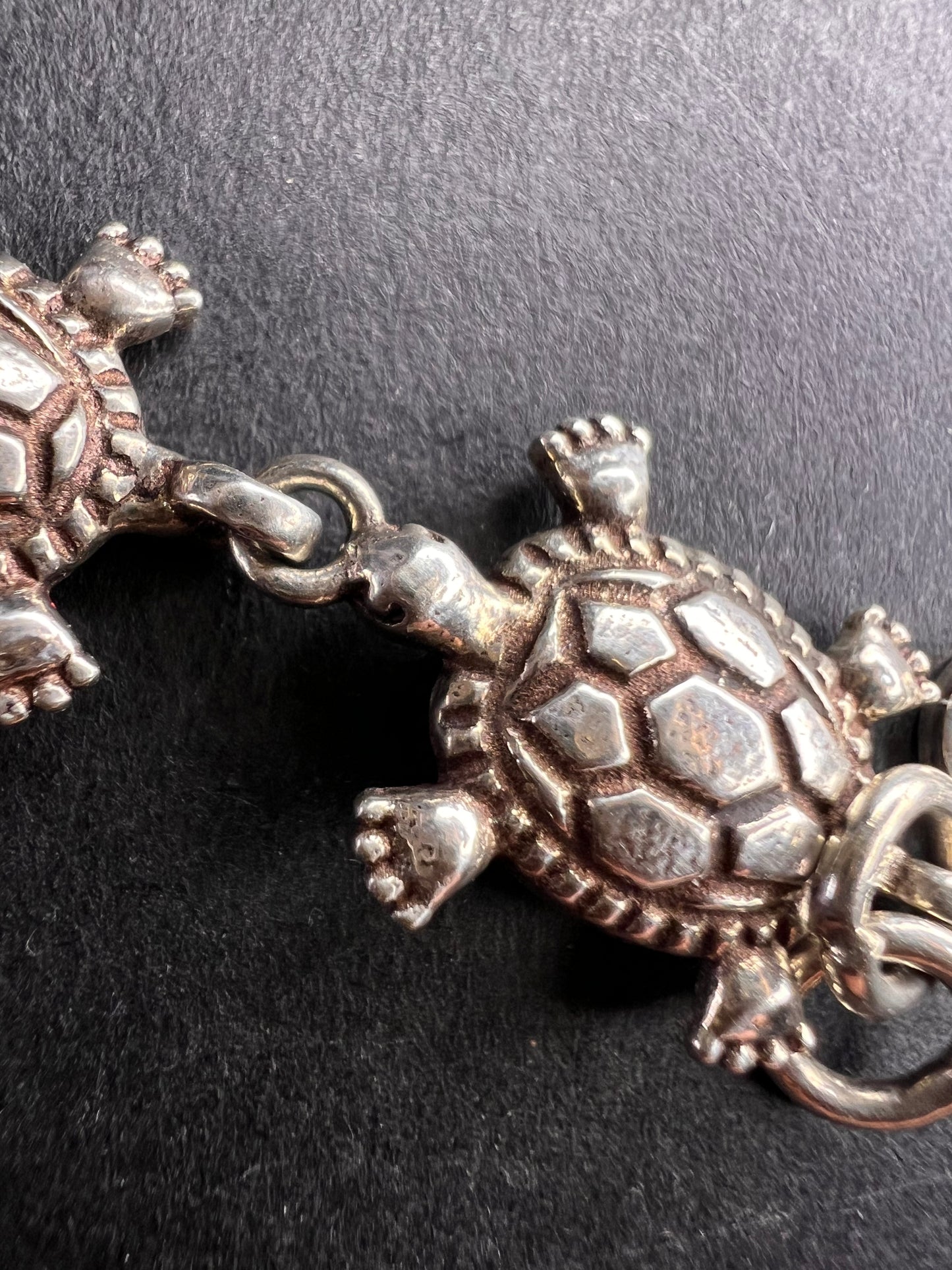 Vintage sterling silver turtles bracelet