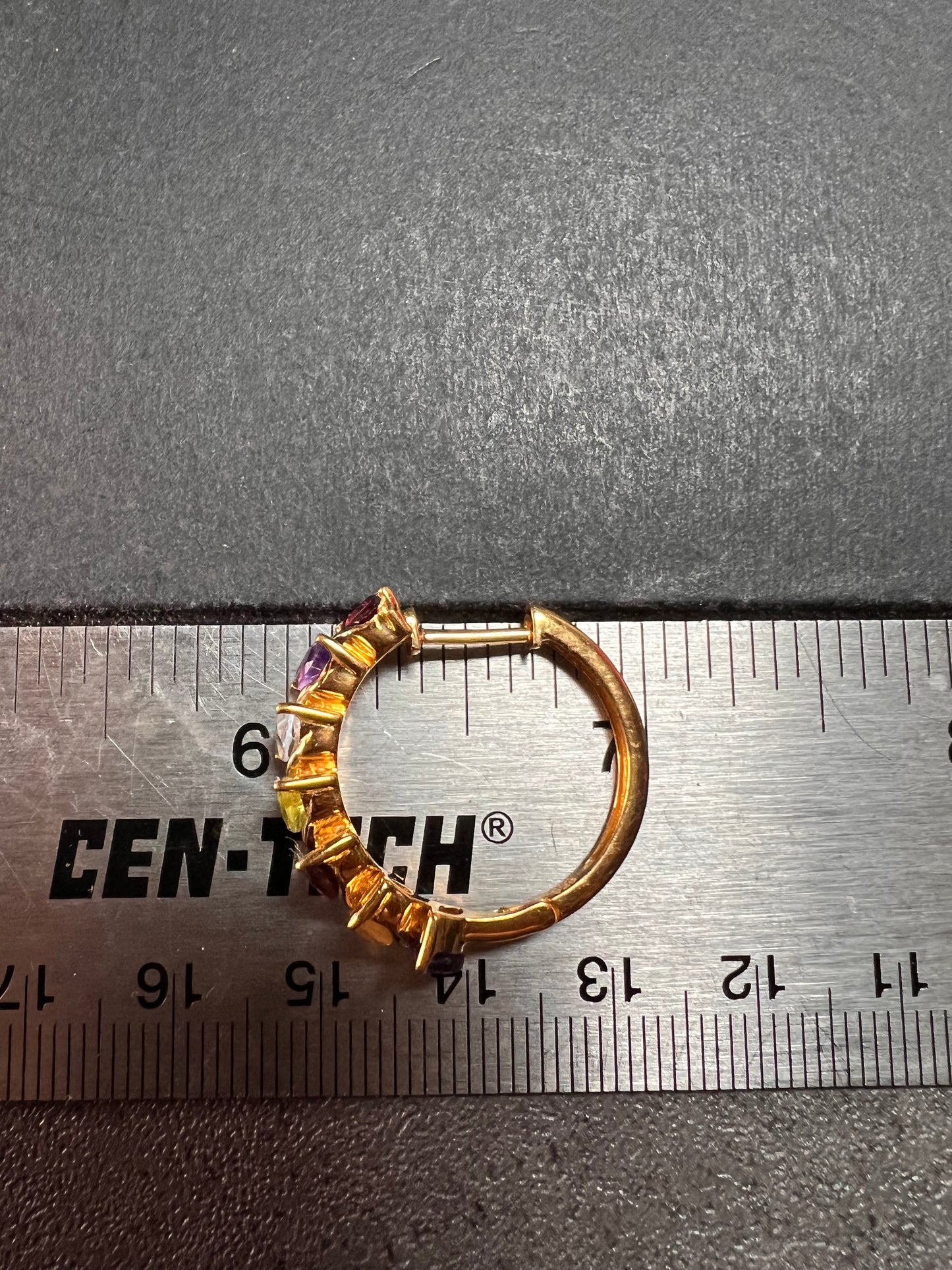 NEW multi gemstone hoop earrings in vermeil gold over sterling silver
