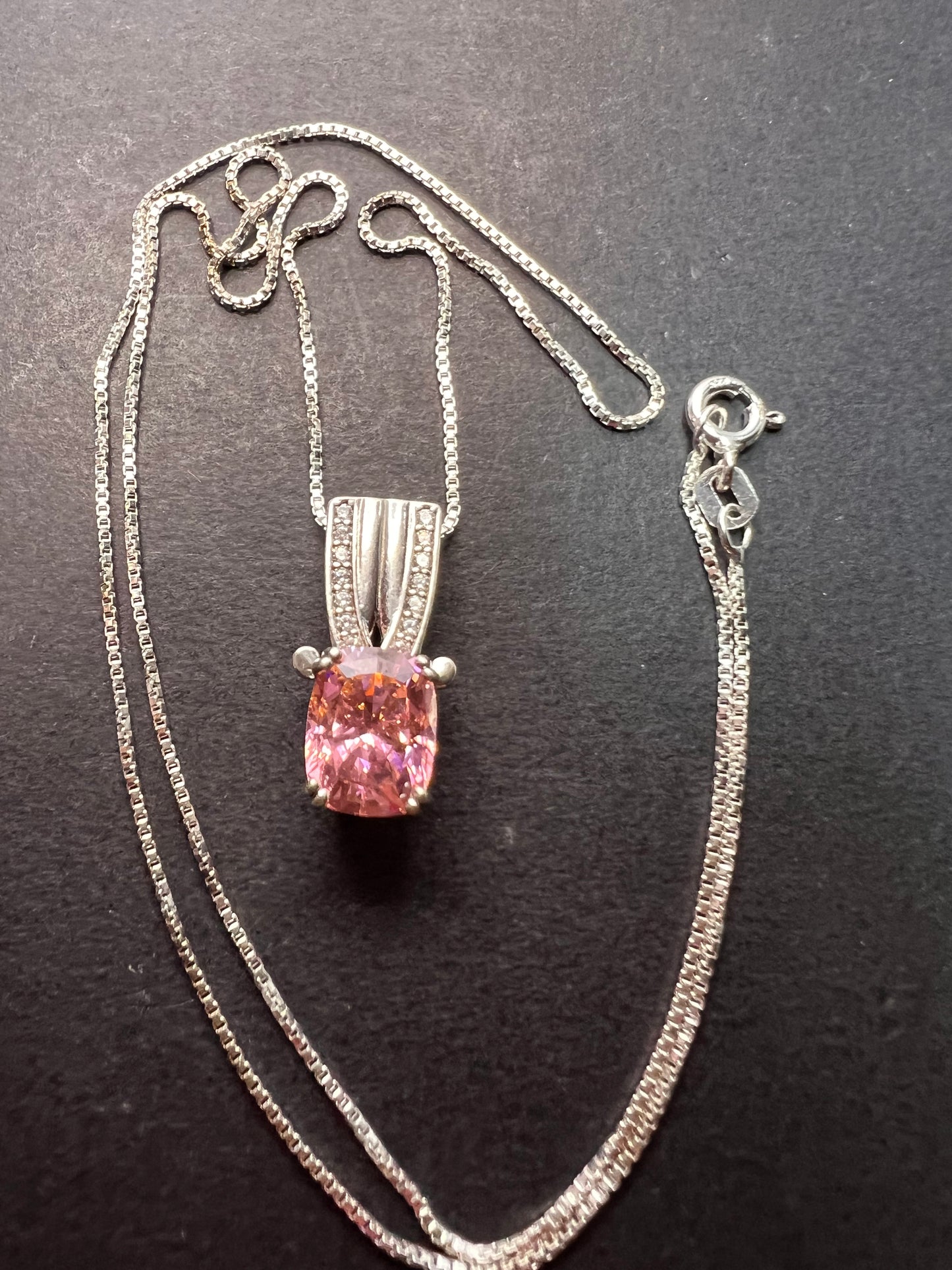 Bella Luce 5.17ctw Pink and white CZ Rhodium Over Silver Pendant