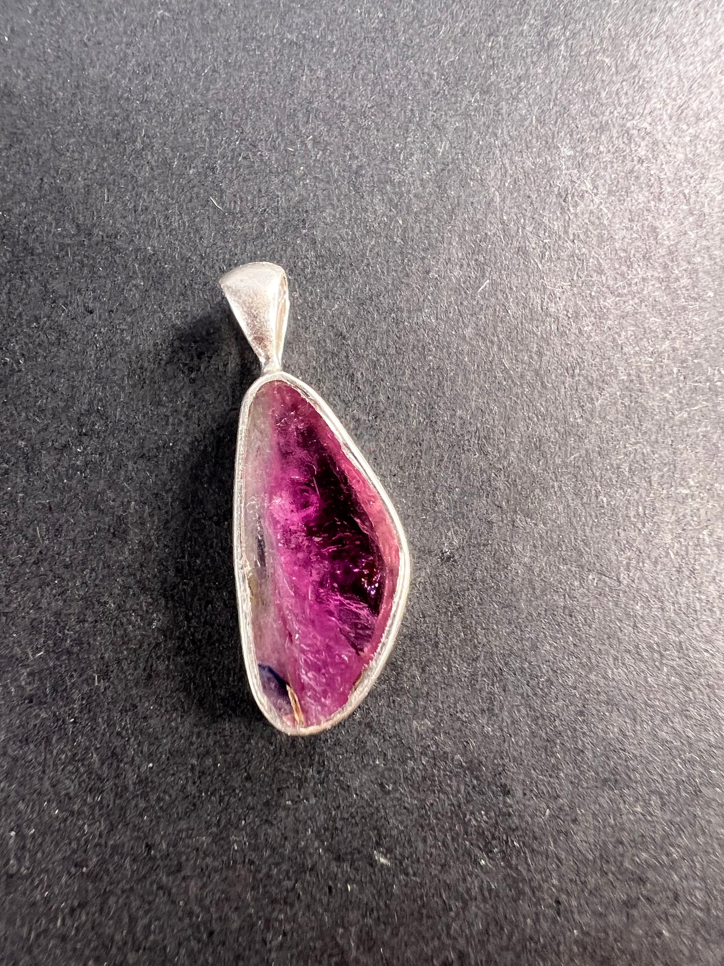 NEW Bi color pink tourmaline sterling silver pendant 1.37 grams