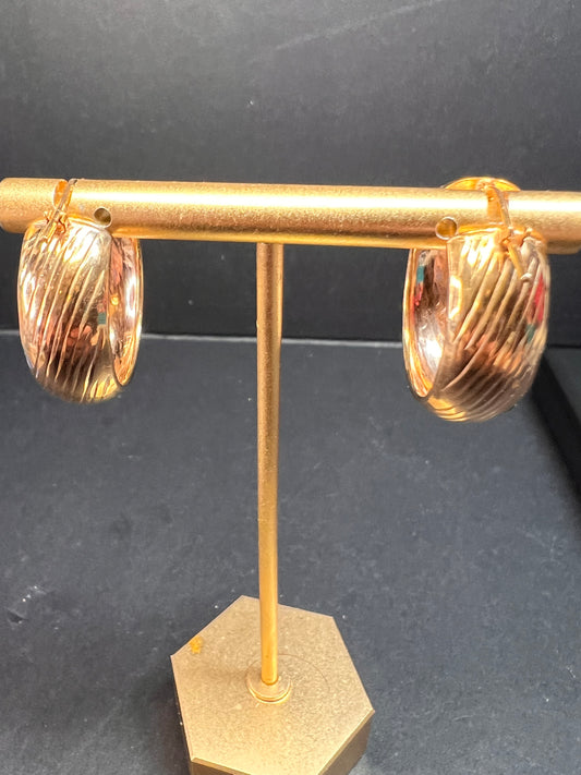 Rose Gold over sterling silver Italian hoop earrings