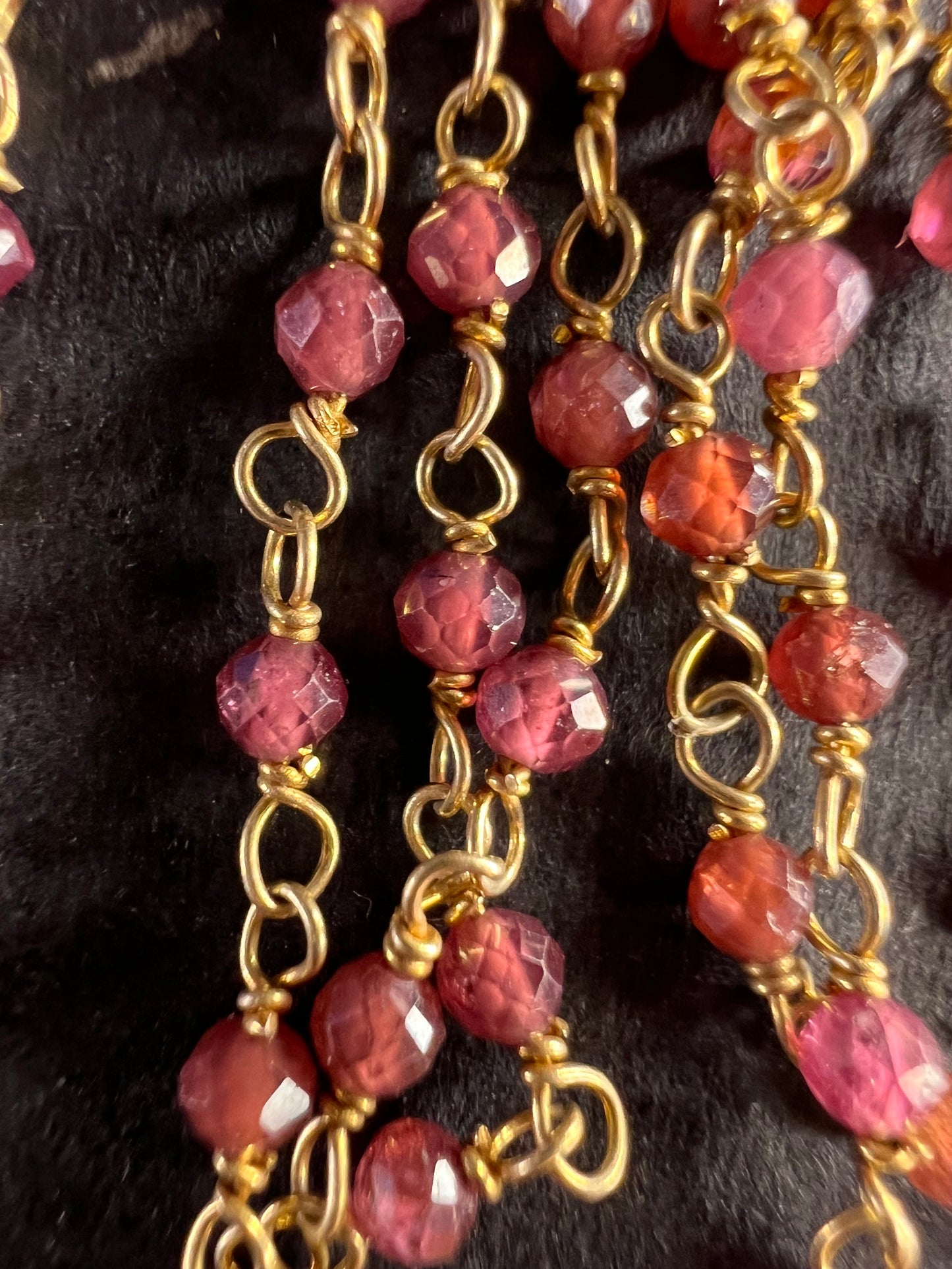 Freshwater pearl and garnet chandelier sterling silver earrings