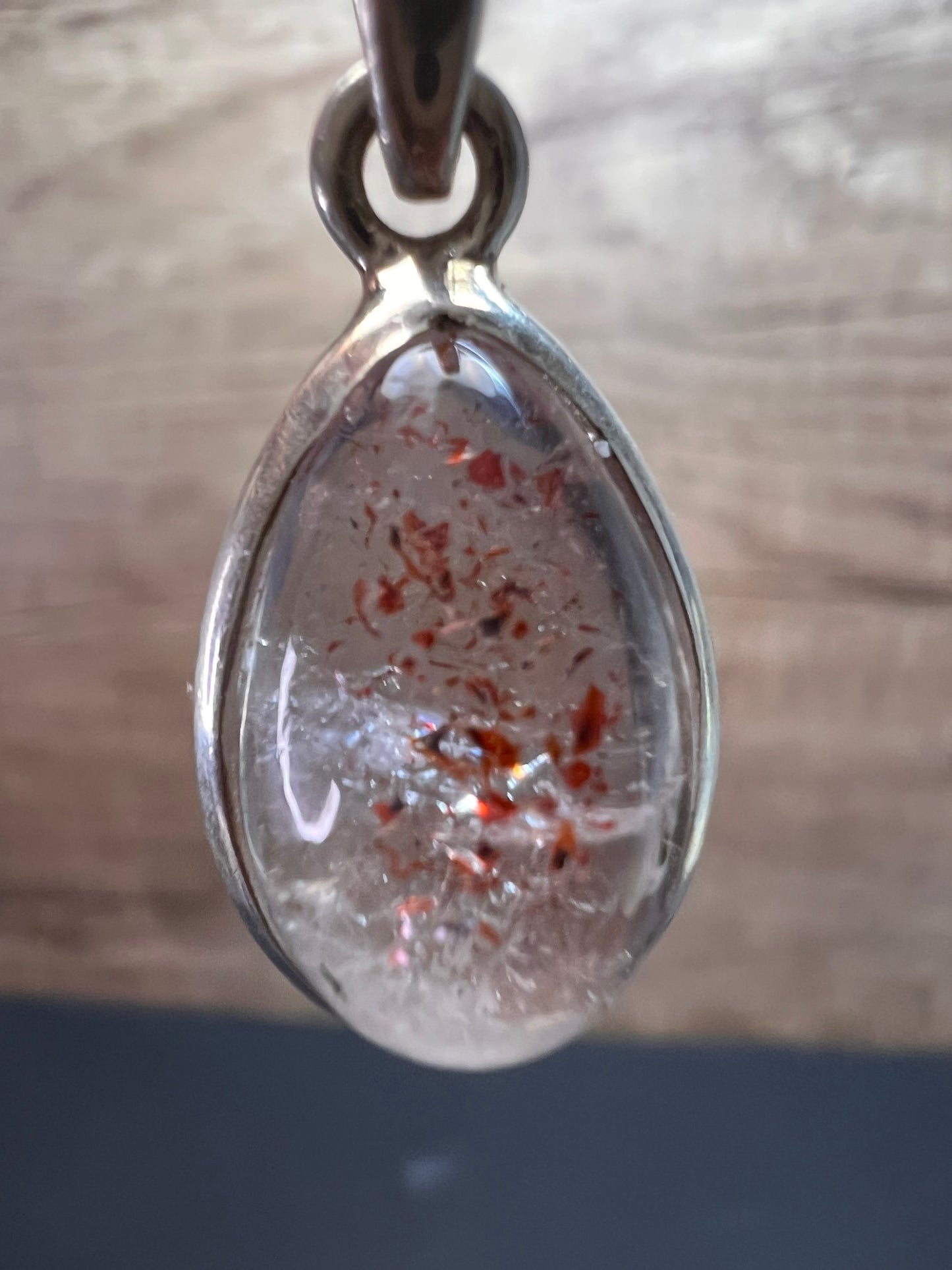 NEW Lepidocrocite super 7 teardrop sterling silver pendant 3.46 grams
