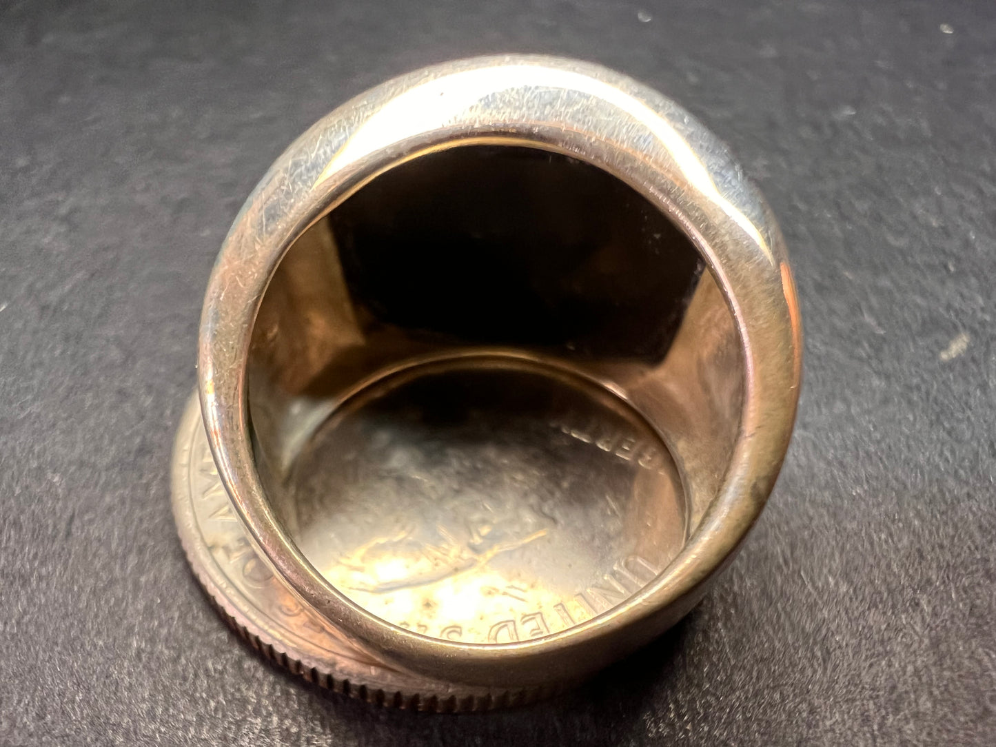Vintage sterling silver black onyx ring size 5