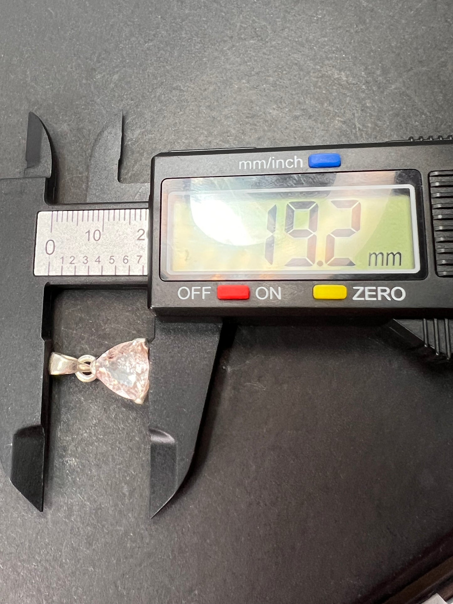 NEW Morganite trillium gemstone sterling silver pendant 2.39 grams