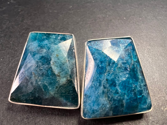 NEW Jay King blue apatite geometric sterling silver earrings