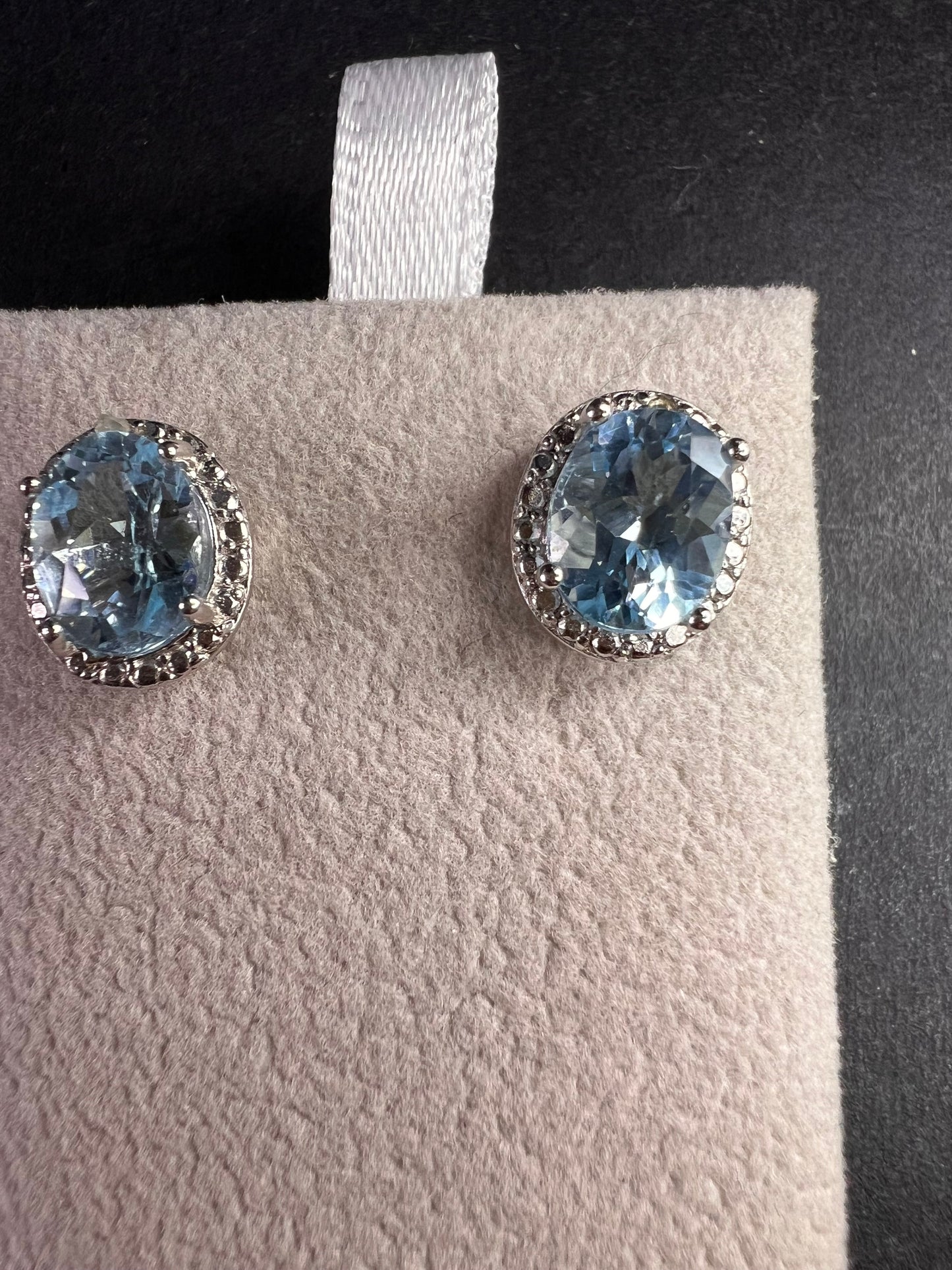 Sky Blue Topaz Sterling Silver Earrings 4.71ctw