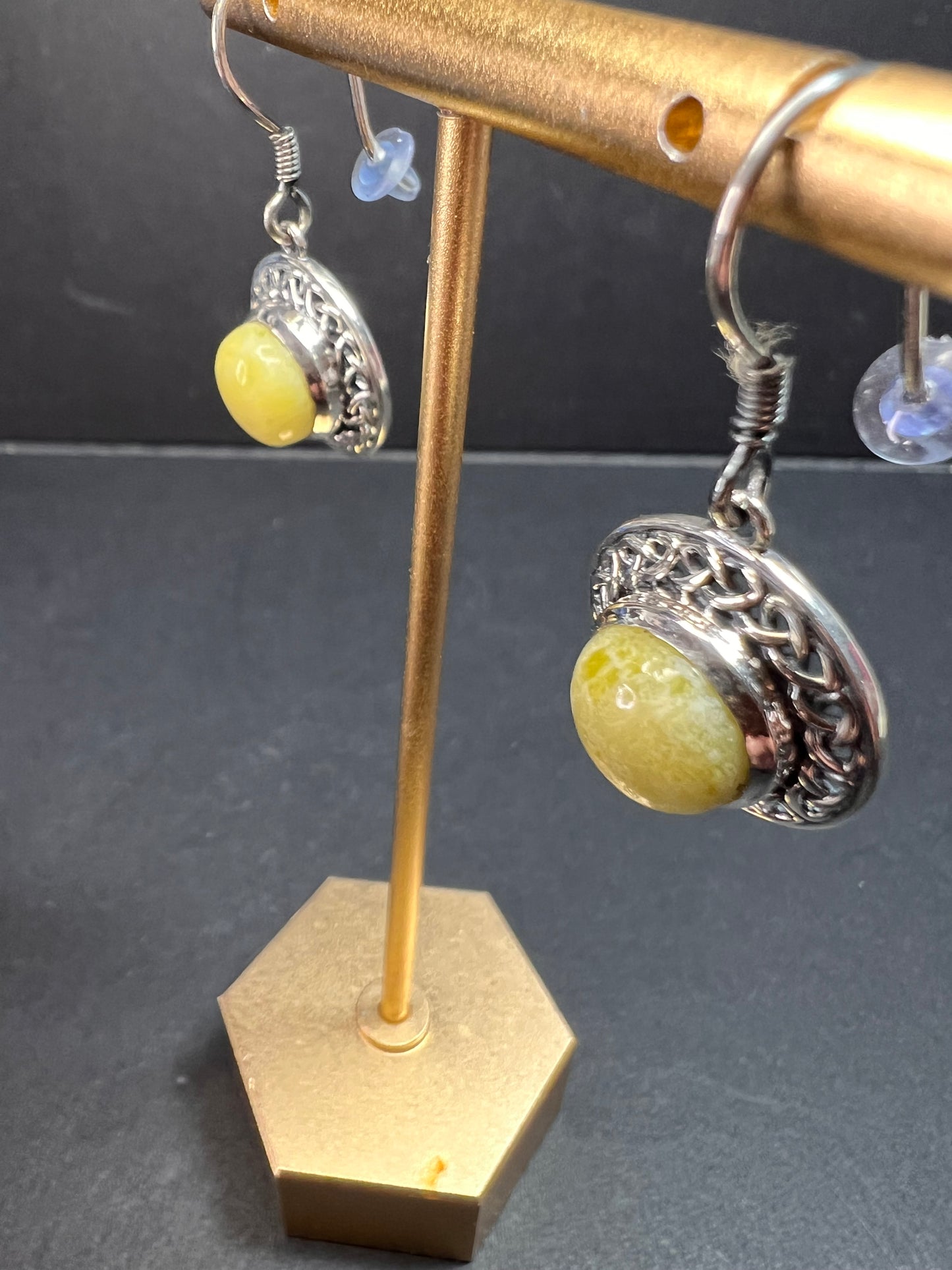 NEW Irish Connemara marble sterling silver earrings