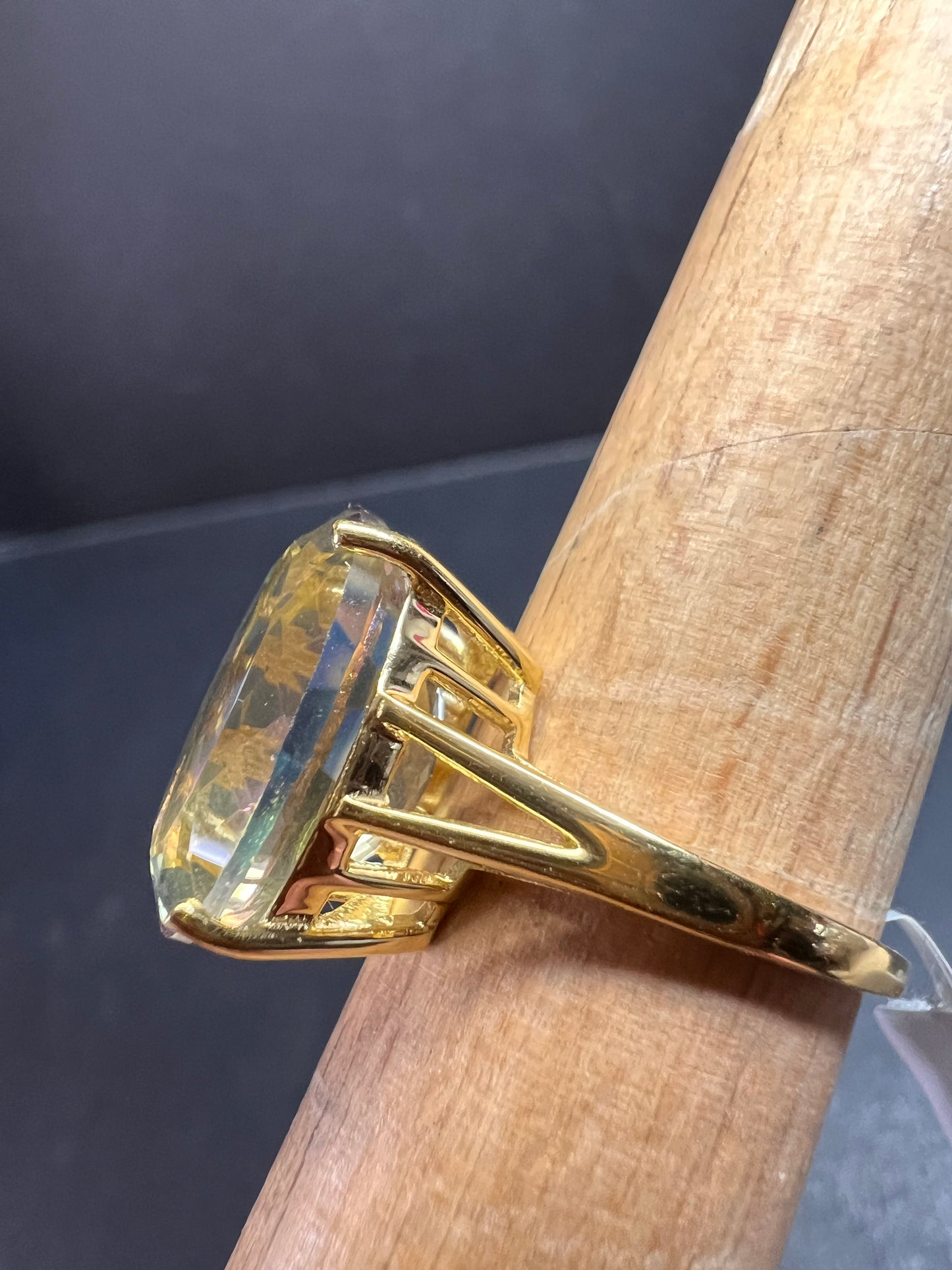 NEW Mystic Quartz ring in gold over sterling silver size 7