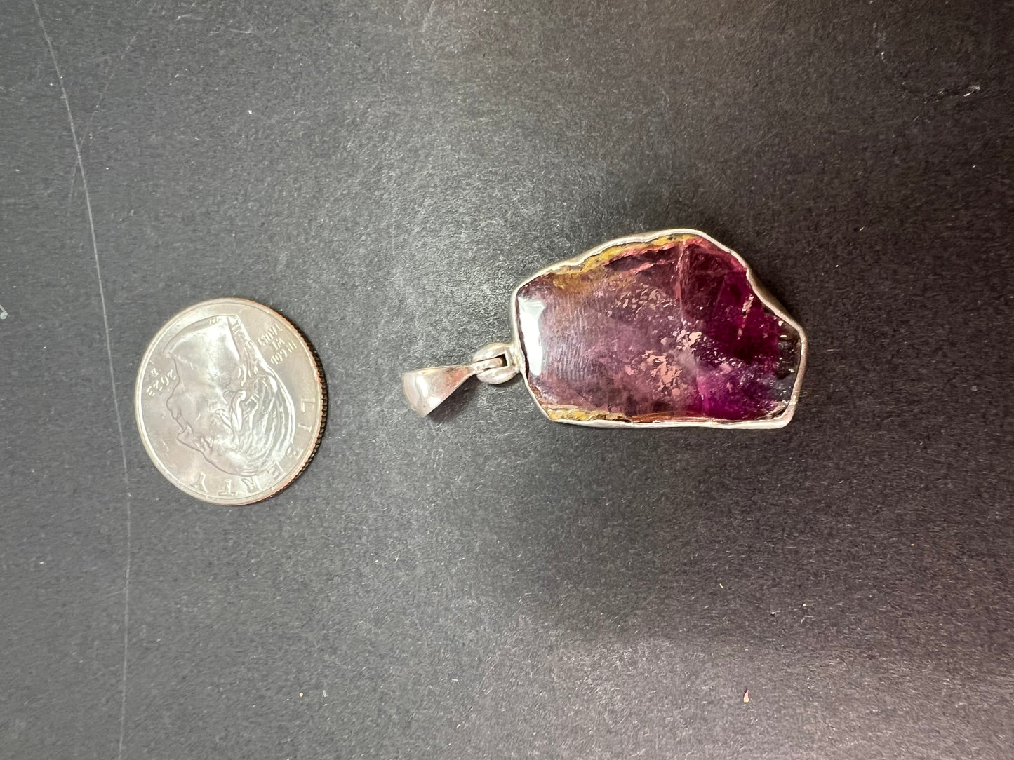 NEW Multi color tourmaline sterling silver pendant 4.49 grams