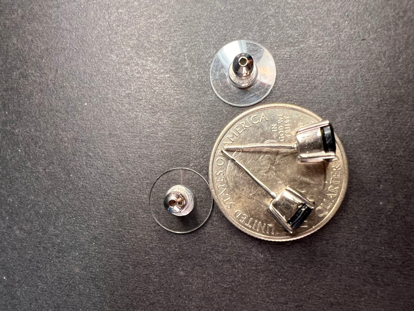 NEW midnight sapphire stud earrings in stainless steel